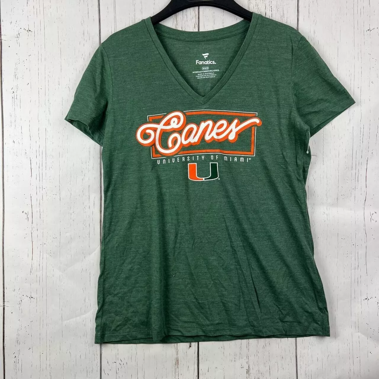 NCAA Short Sleeve T Shirts Miami Hurricanes NCAA Medium Fanatics Casual T-Shirt Green