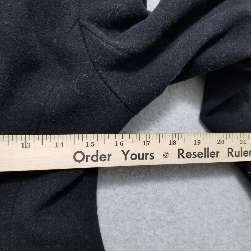 Calvin Klein Jackets Calvin Klein Coat Womens 2P Pockets Buttons Wool Jacket Black