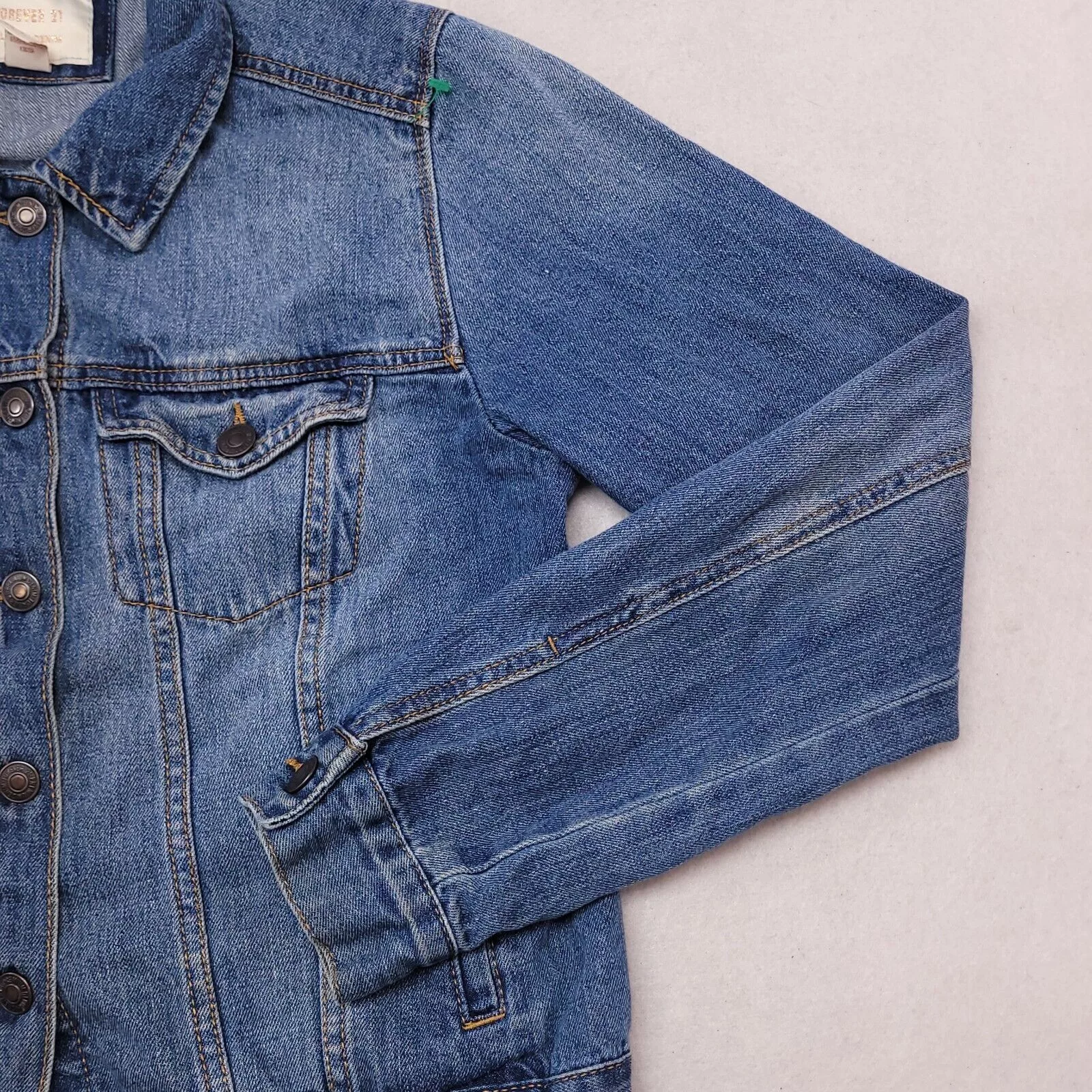 Forever 21 Jackets Forever 21 Casual Button Up Denim Jean Jacket Womens Size M Blue