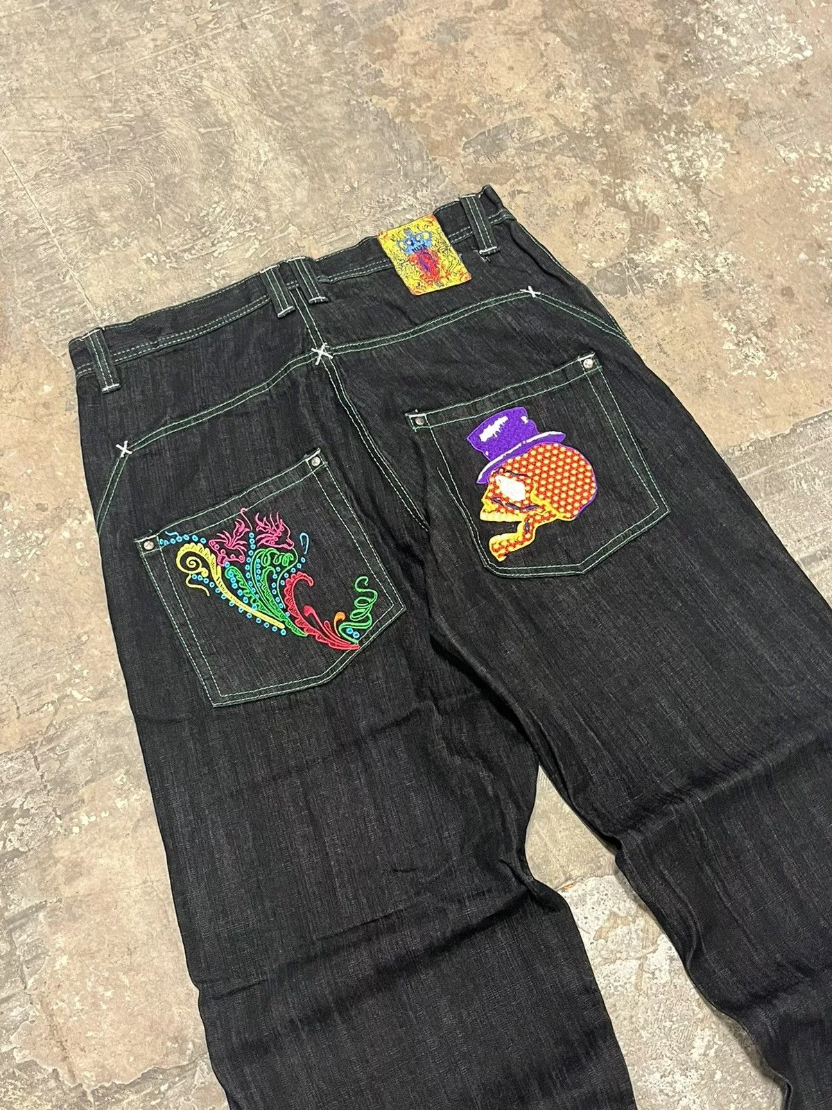 Southpole Denim Southpole × Vintage Y2k baggy fit embroidery jnco style jeans hype opium Black Streetwear