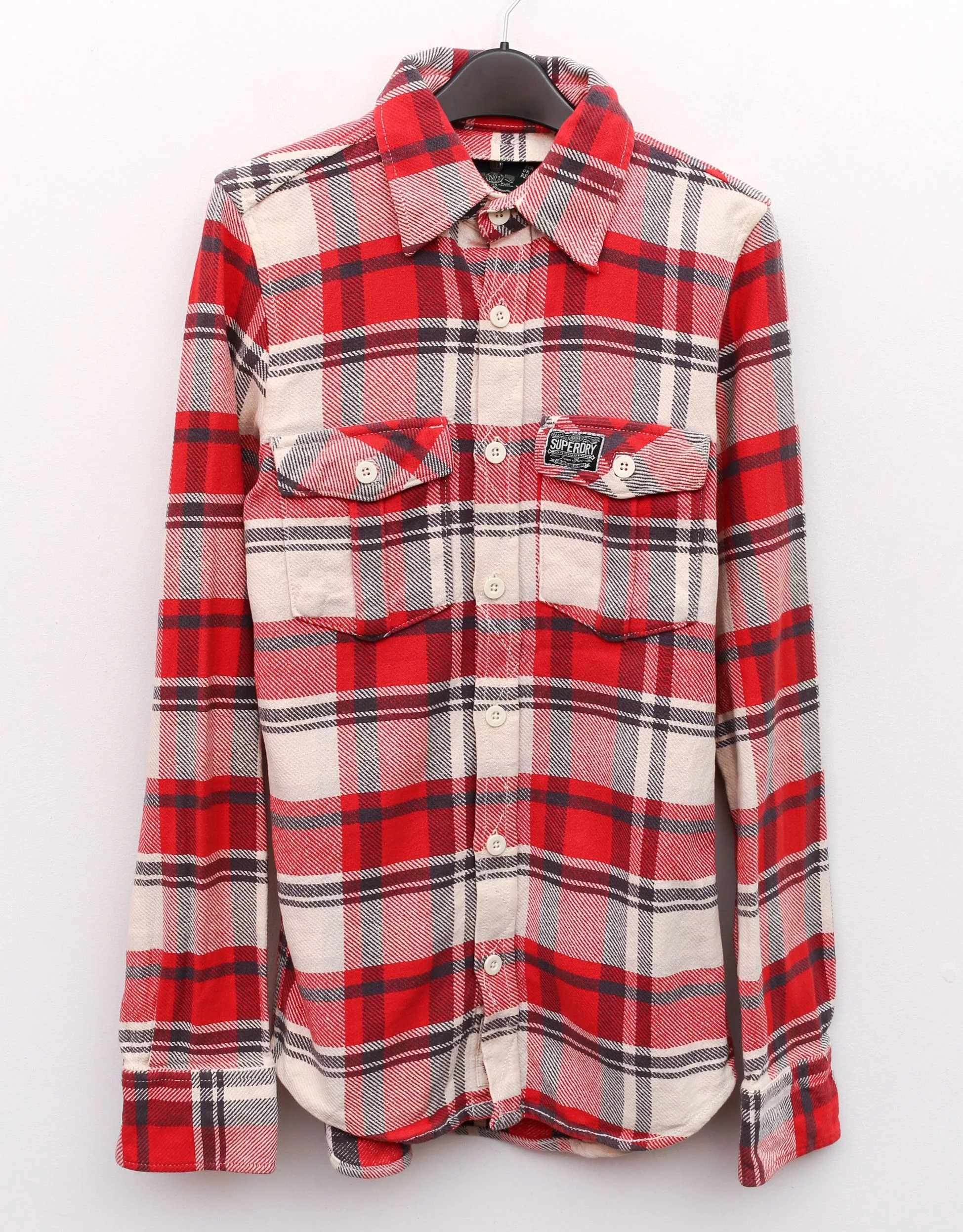 Superdry Shirts Button Ups SUPERDRY Plaid Shirt Heavy Cotton Casual Long Sleeve Top Multi