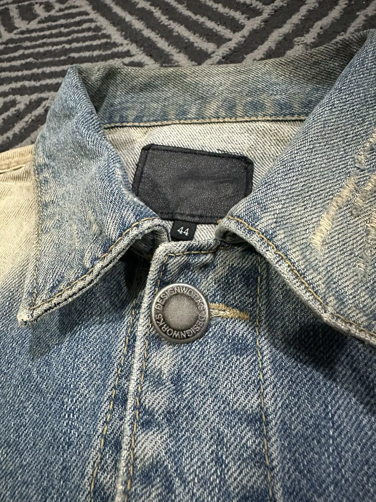 Vintage Denim Jackets Vintage DESIGNWORK Acidwash Style Buttoned Denim Jacket Blue Streetwear