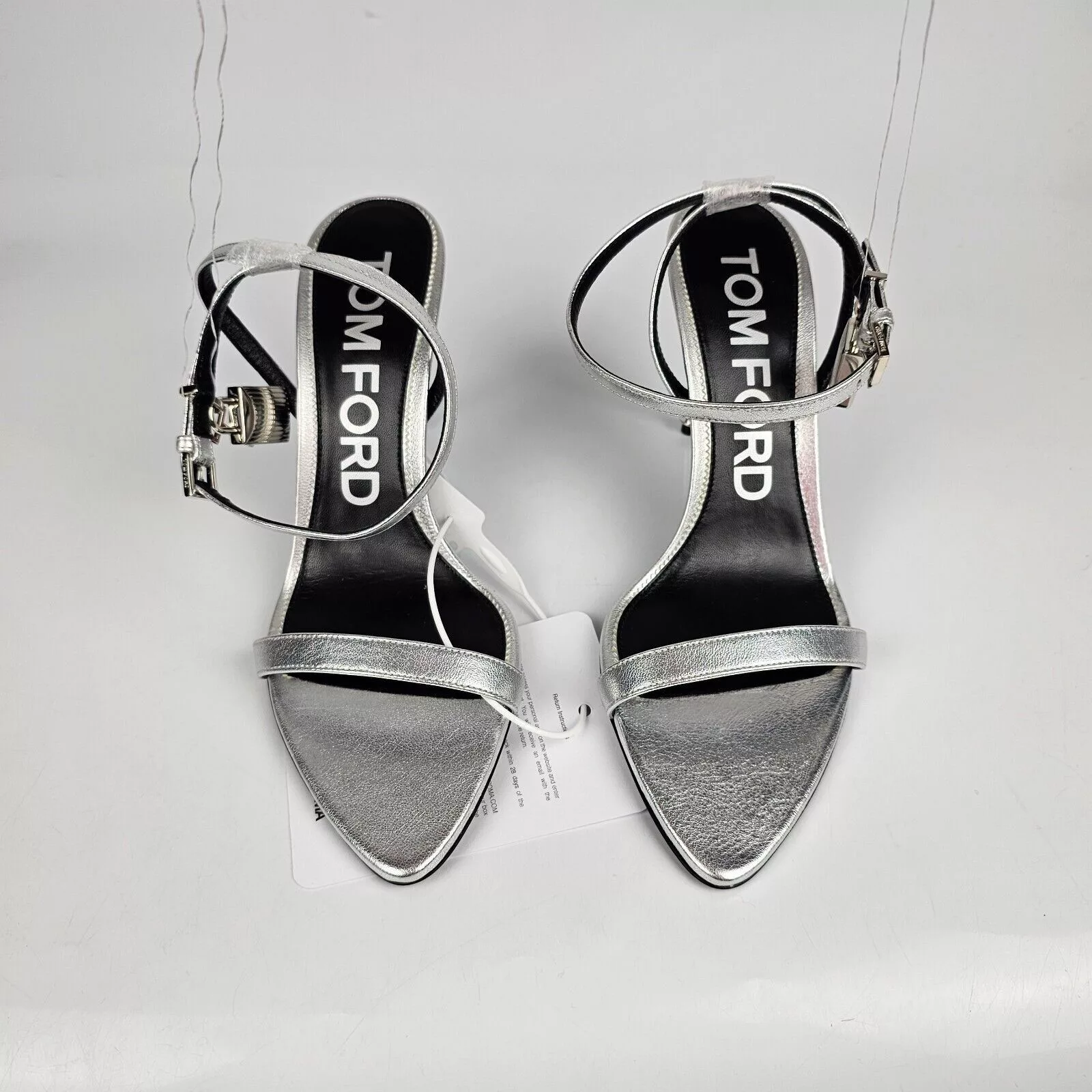 Tom Ford Heels Tom Ford Padlock 85mm Silver Sandals New