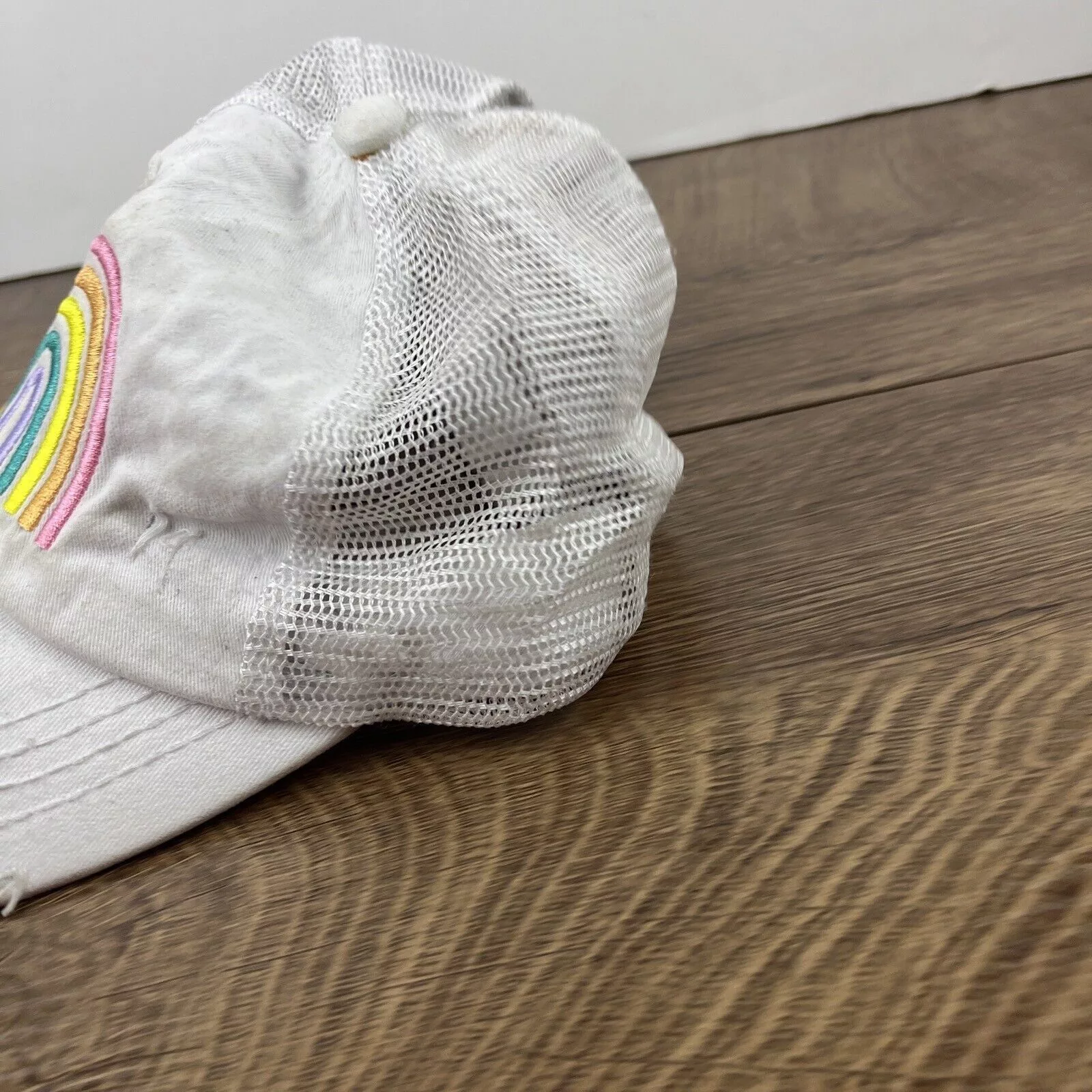 Other Hats Other Rainbow Hat Rainbow White Hat Adjustable Adult Size Hat Whit