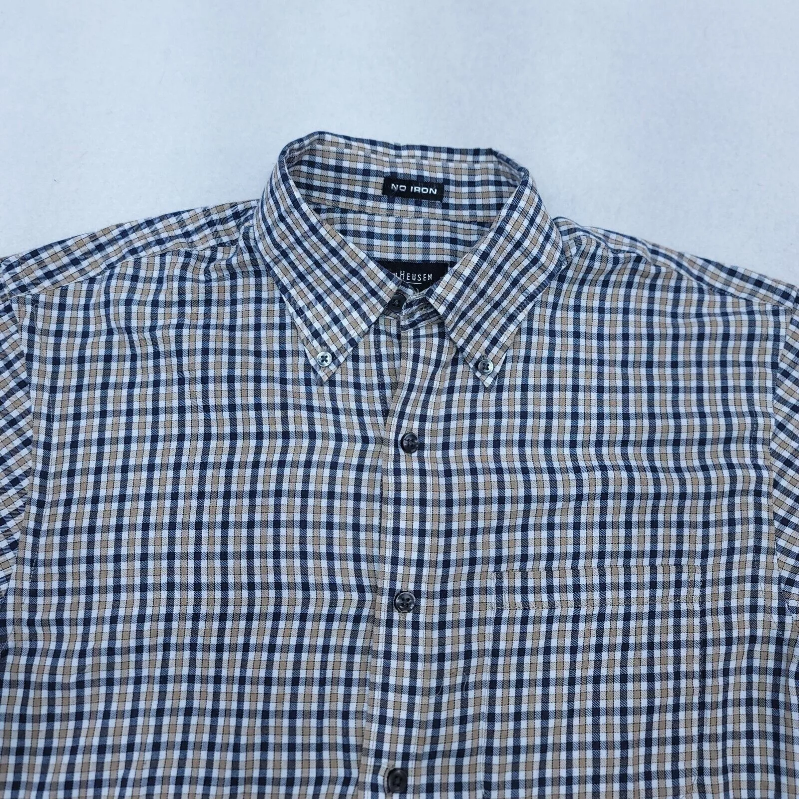Van Heusen Shirts Button Ups Van Heusen Tartan Flannel Button Up Shirt Mens Size S Blue