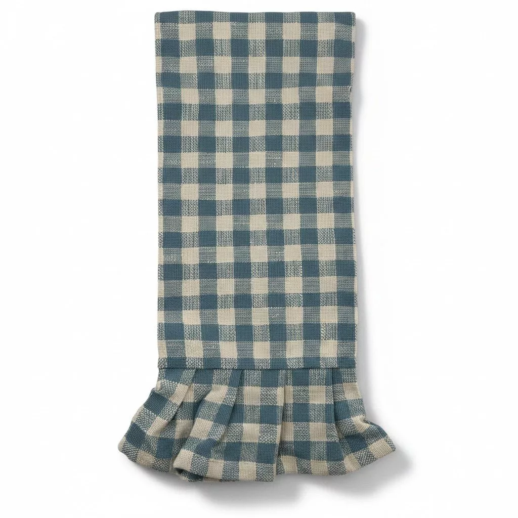Blue Block Print Silhouette Tea Towel