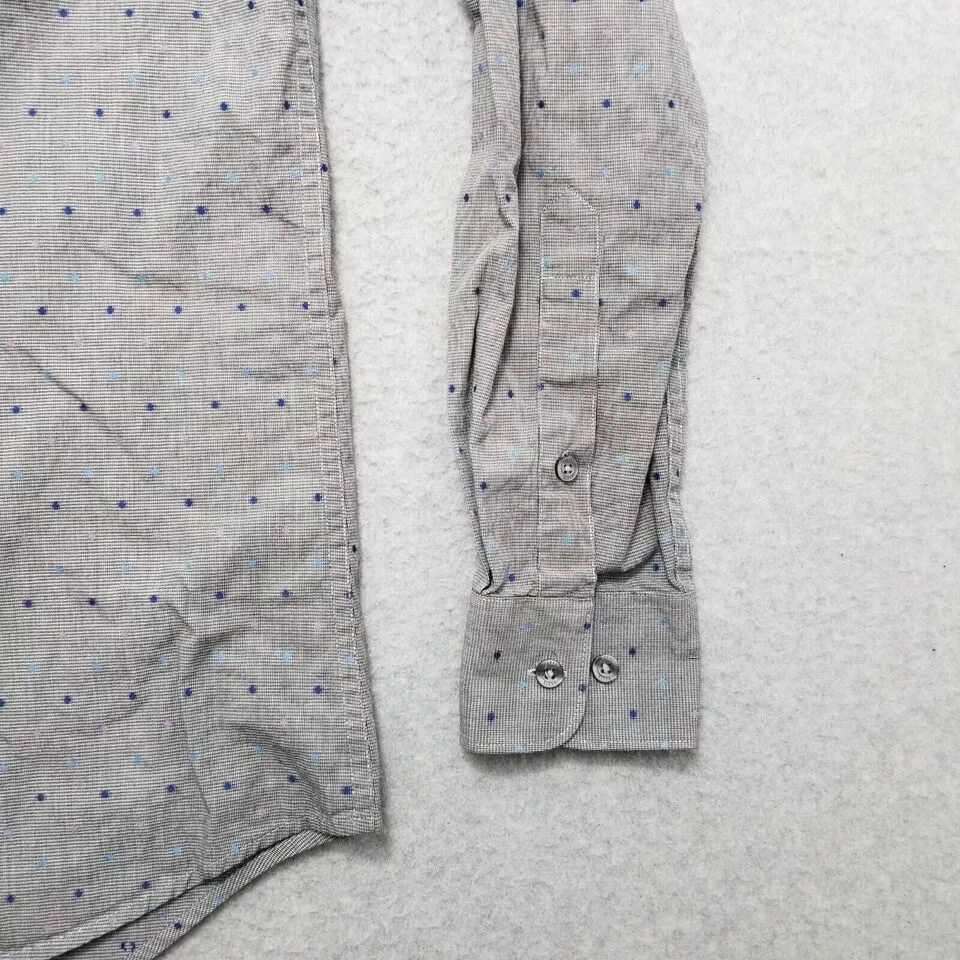 Perry Ellis Shirts Button Ups Perry Ellis Shirt Men Small Polka Dot Button Up Casual Gray