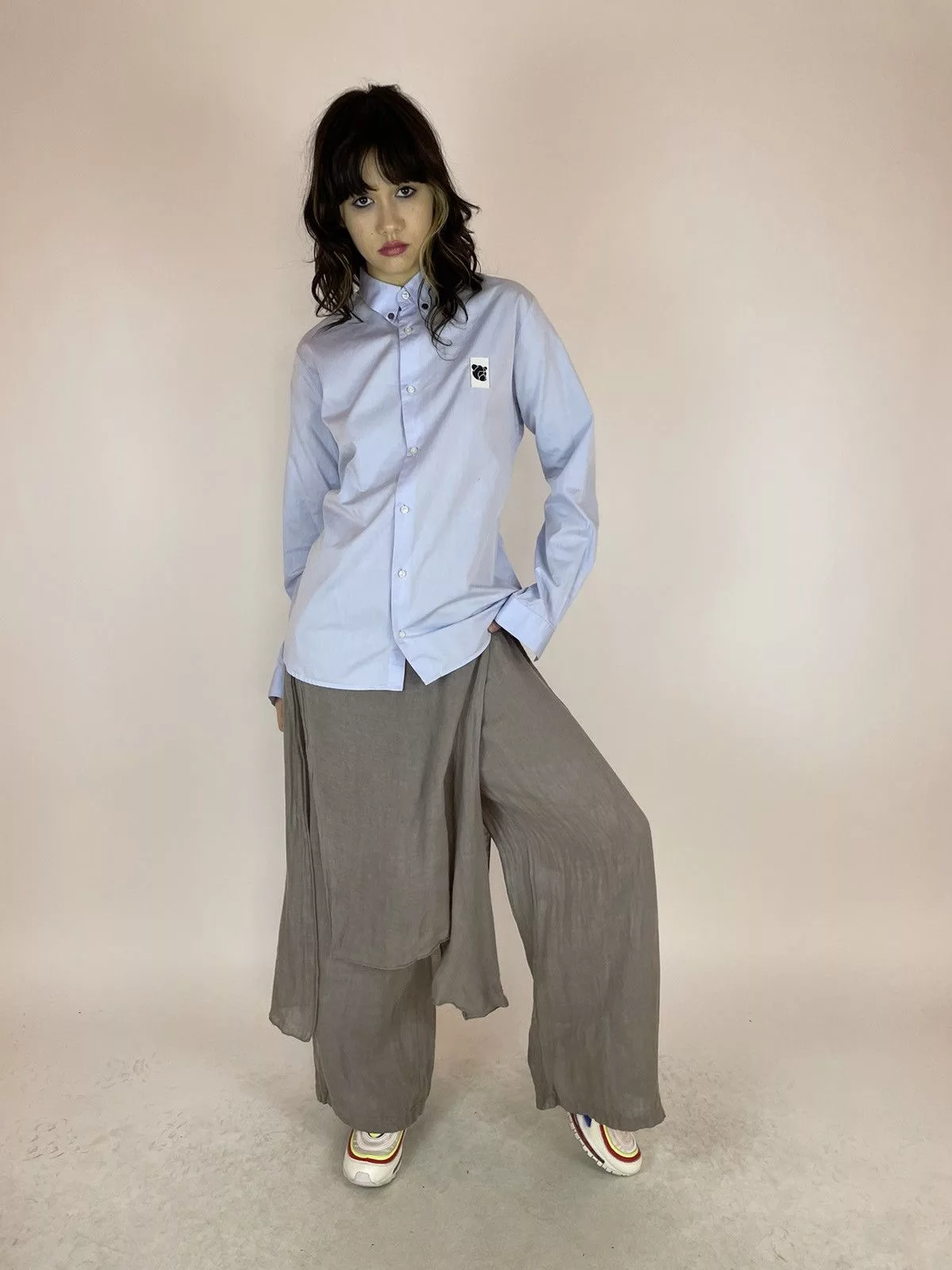Tonsure Button Ups TONSURE Shirt long sleeve bear logo size 46 / S Blue Streetwear
