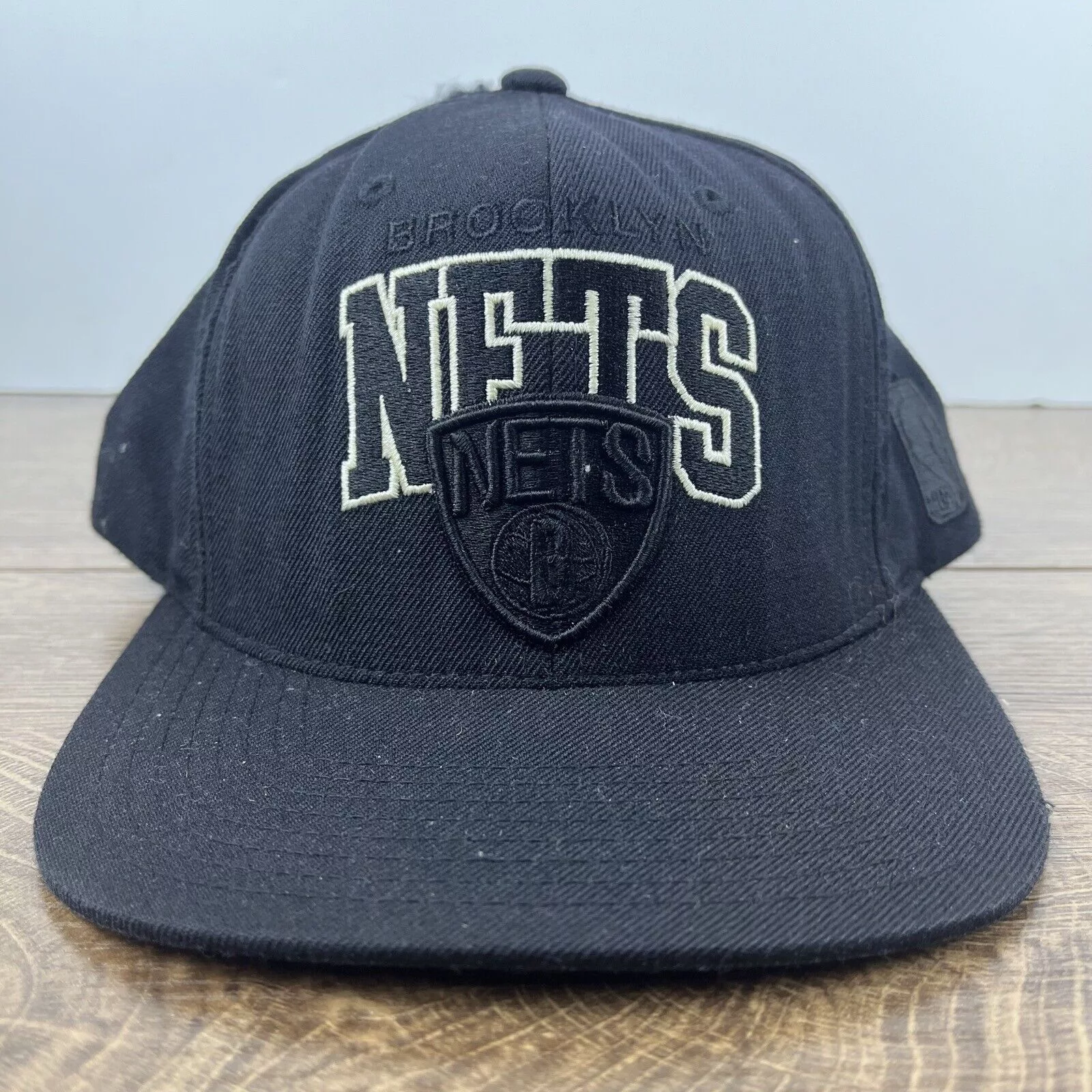 Mitchell & Ness Hats Brooklyn Nets Snapback Hat Black Mitchell & Ness Adjustable
