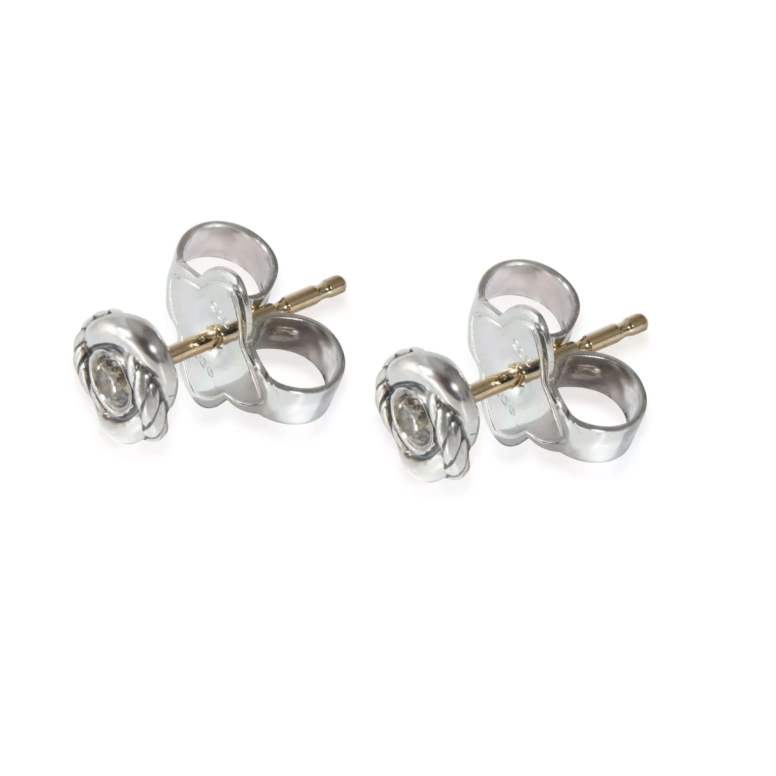 David Yurman Rings David Yurman Crossover Infinity Stud Earrings in Sterling Silver 0.13 CTW