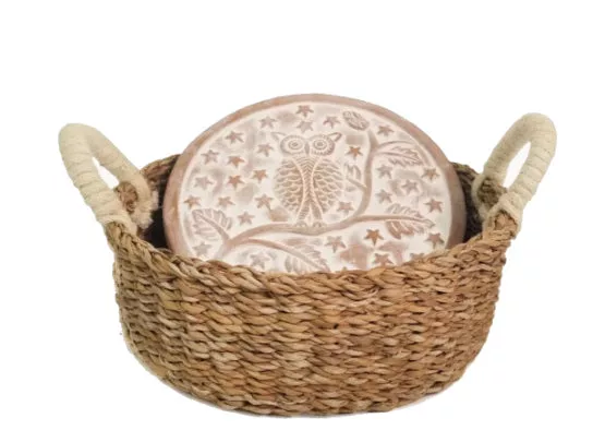 Owl Round Bread Warmer & Basket