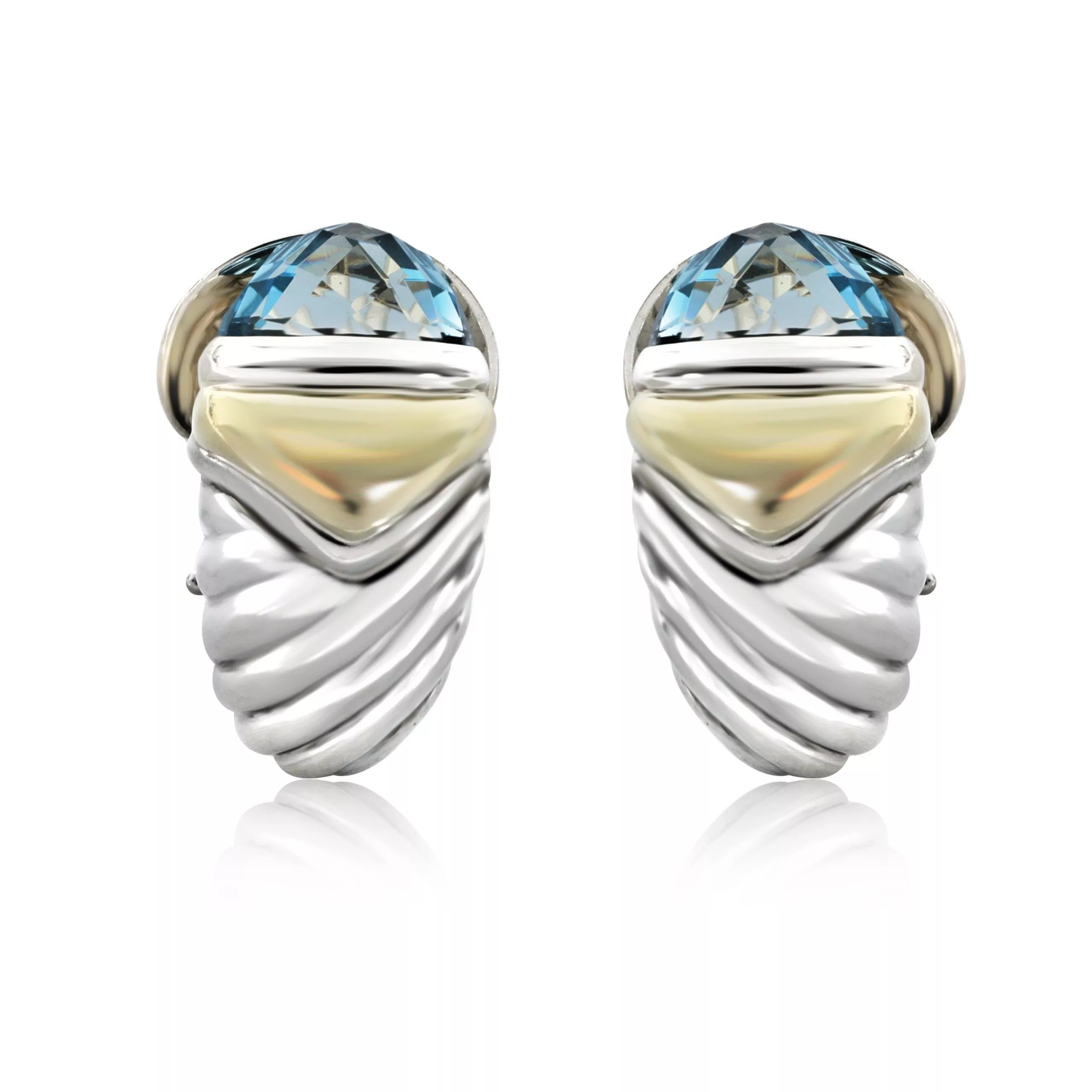 David Yurman Rings David Yurman Blue Topaz Shrimp Earring in 14k Yellow Gold/Sterling Silver