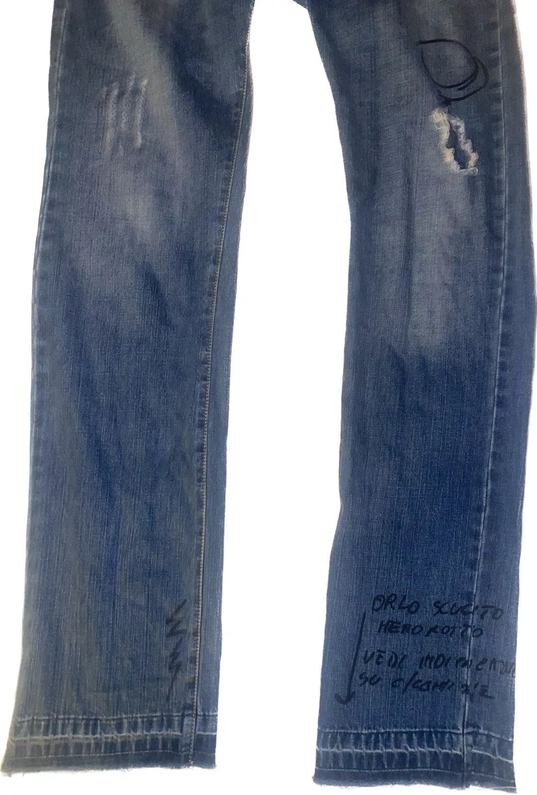 Dolce & Gabbana Denim Dolce & Gabbana distressed printed jeans Blue