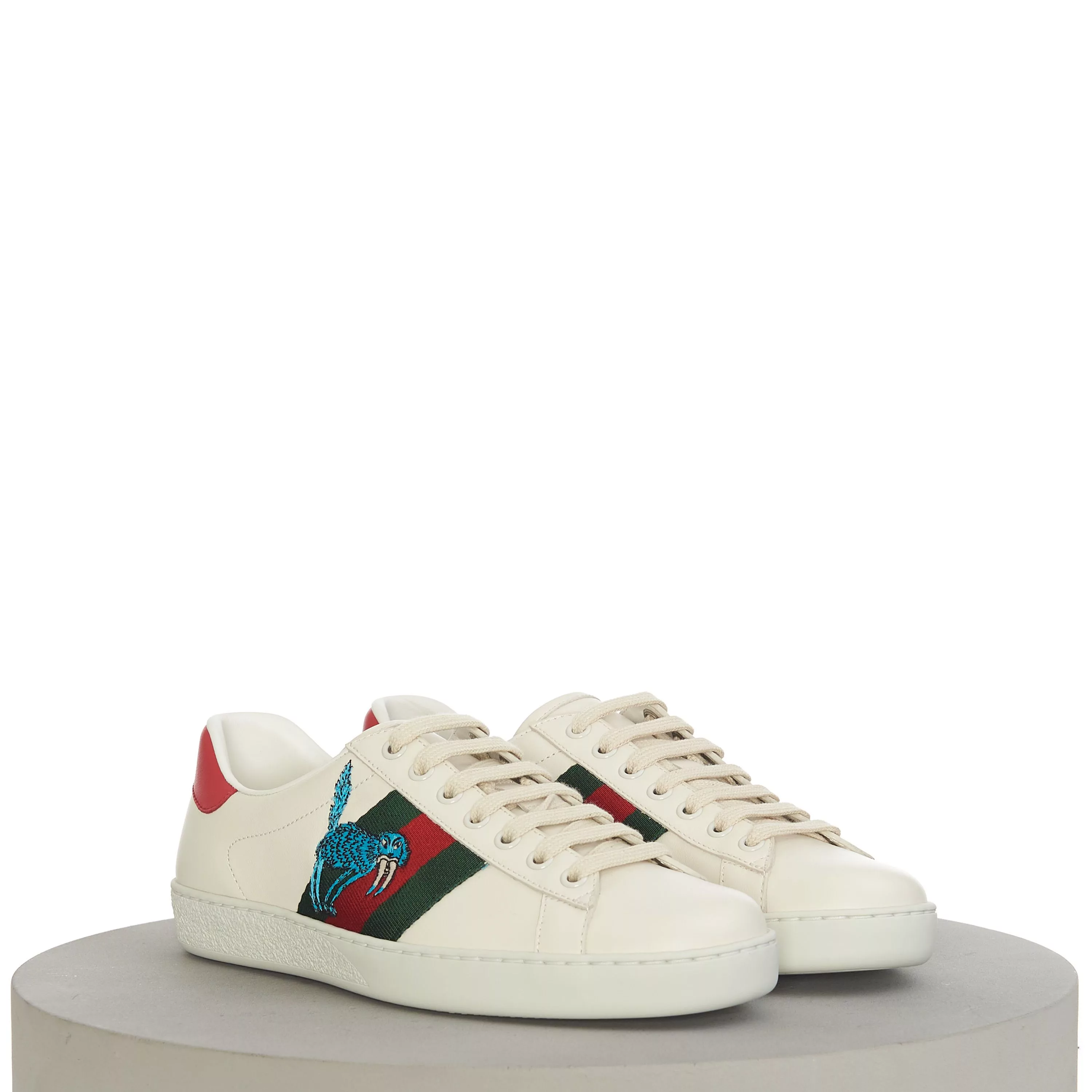 Gucci Low Top Sneakers Gucci Men's Freya Hartas Ace Sneaker In White Leather