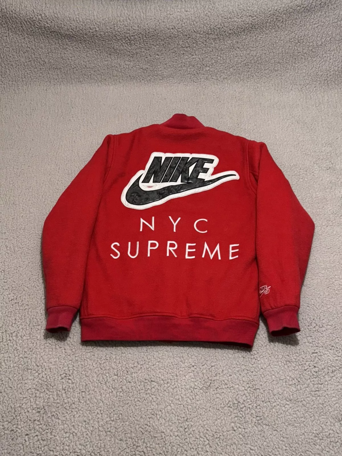 Nike Bombers Nike × Supreme Supreme x Nike SB Varsity Jacket SS07 Red