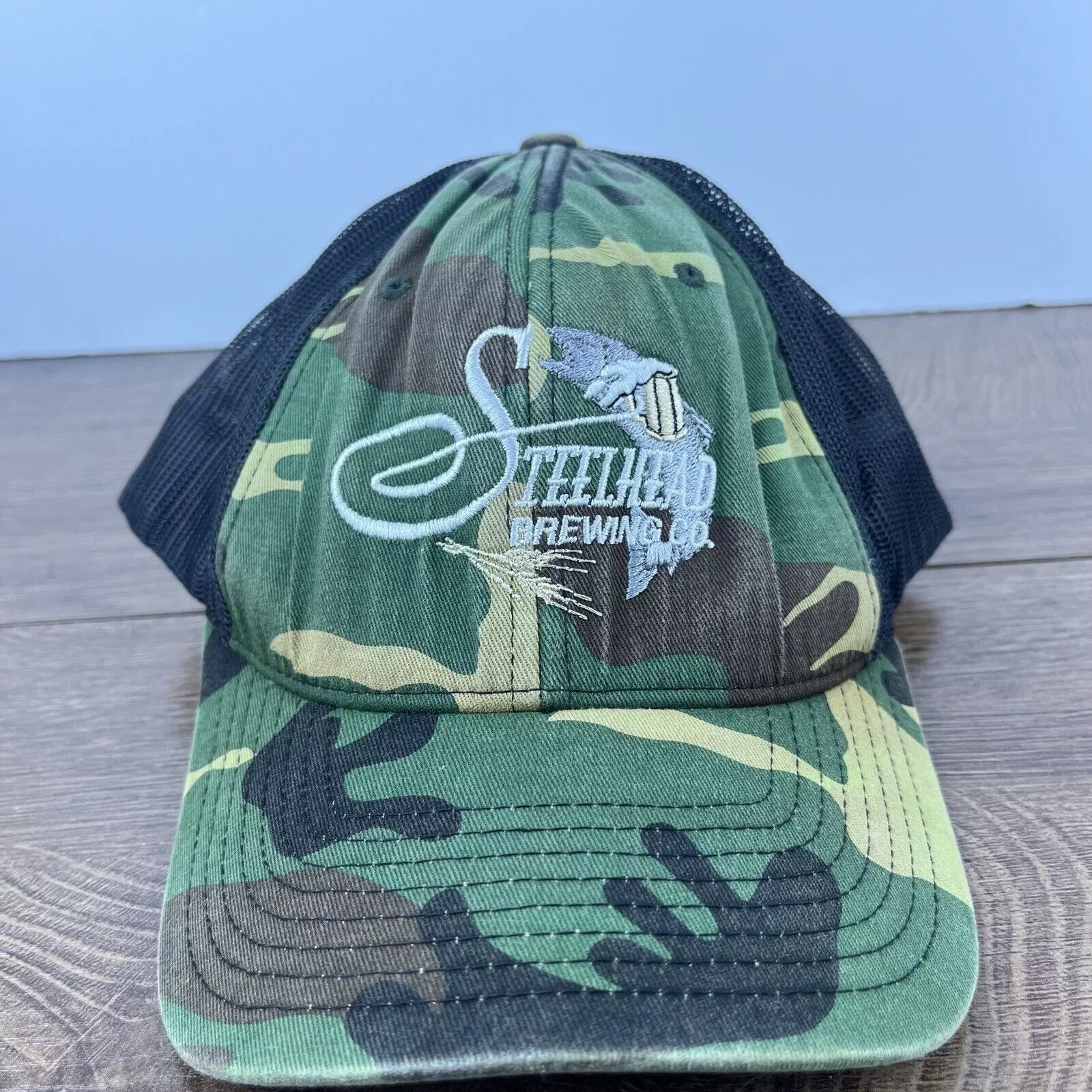 Other Hats Other Steelhead Brewing Hat Adjustable Hat Camo Adjustable Hat Gre Green