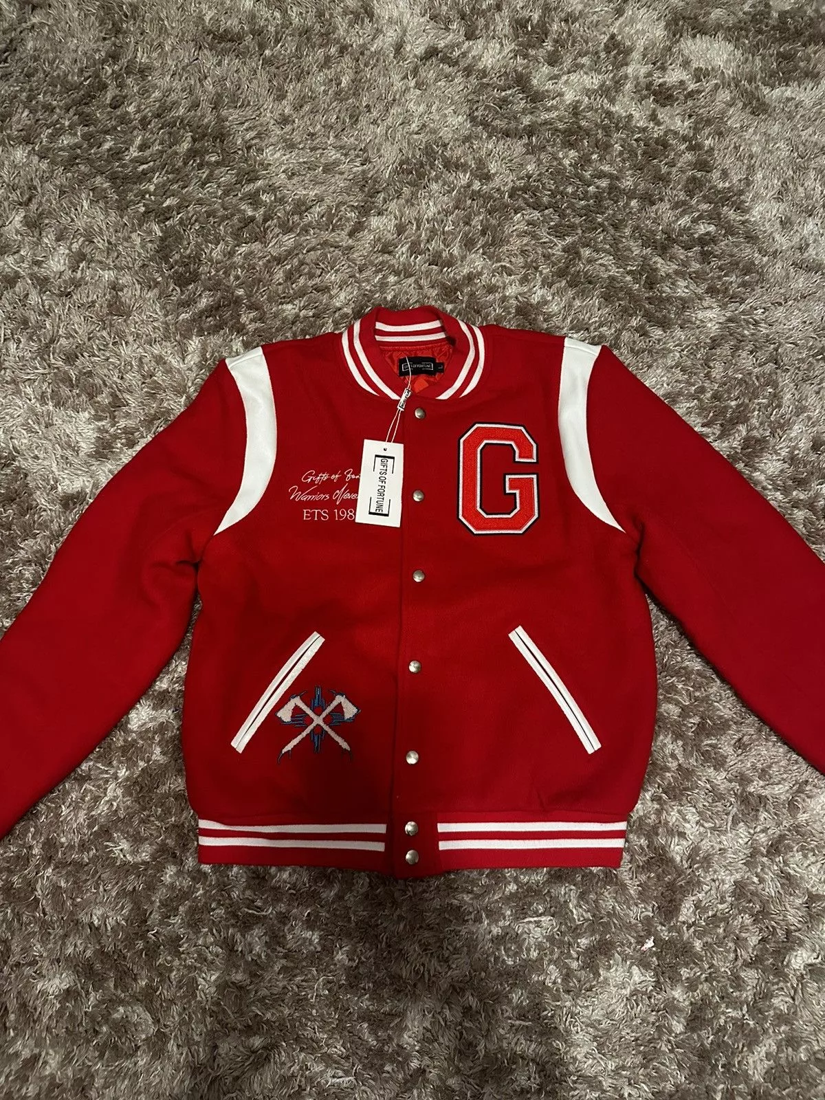 Other Heavy Coats Other Gifts Of Fortune Varisty Jacket Red
