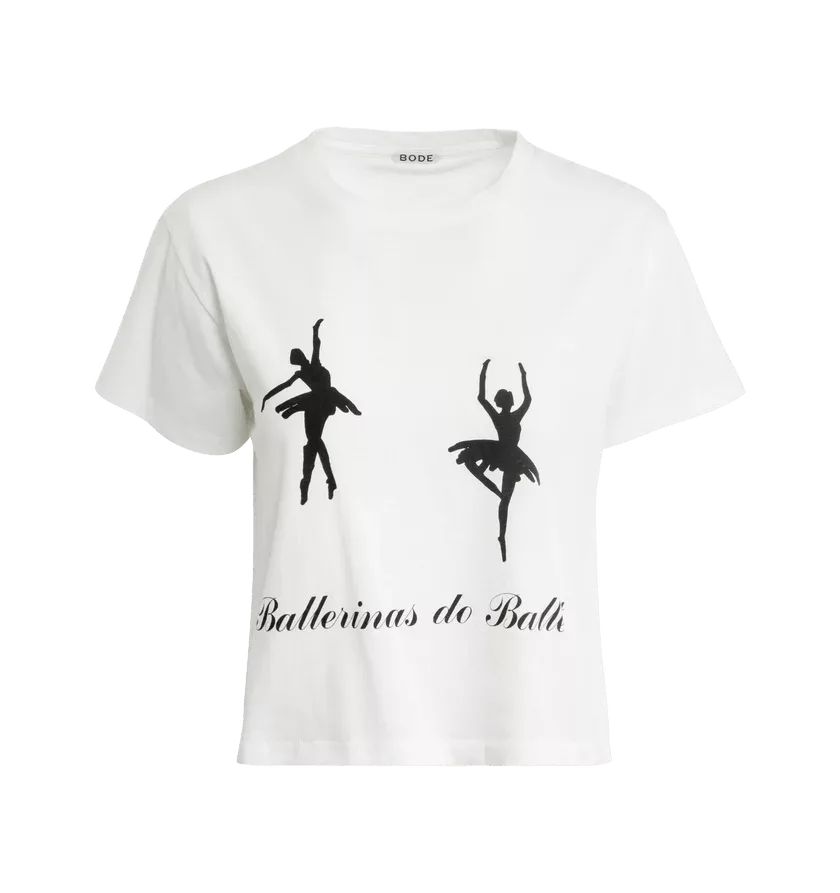Bode Short Sleeve T Shirts Bode o1h1sh10624 T-Shirt in White