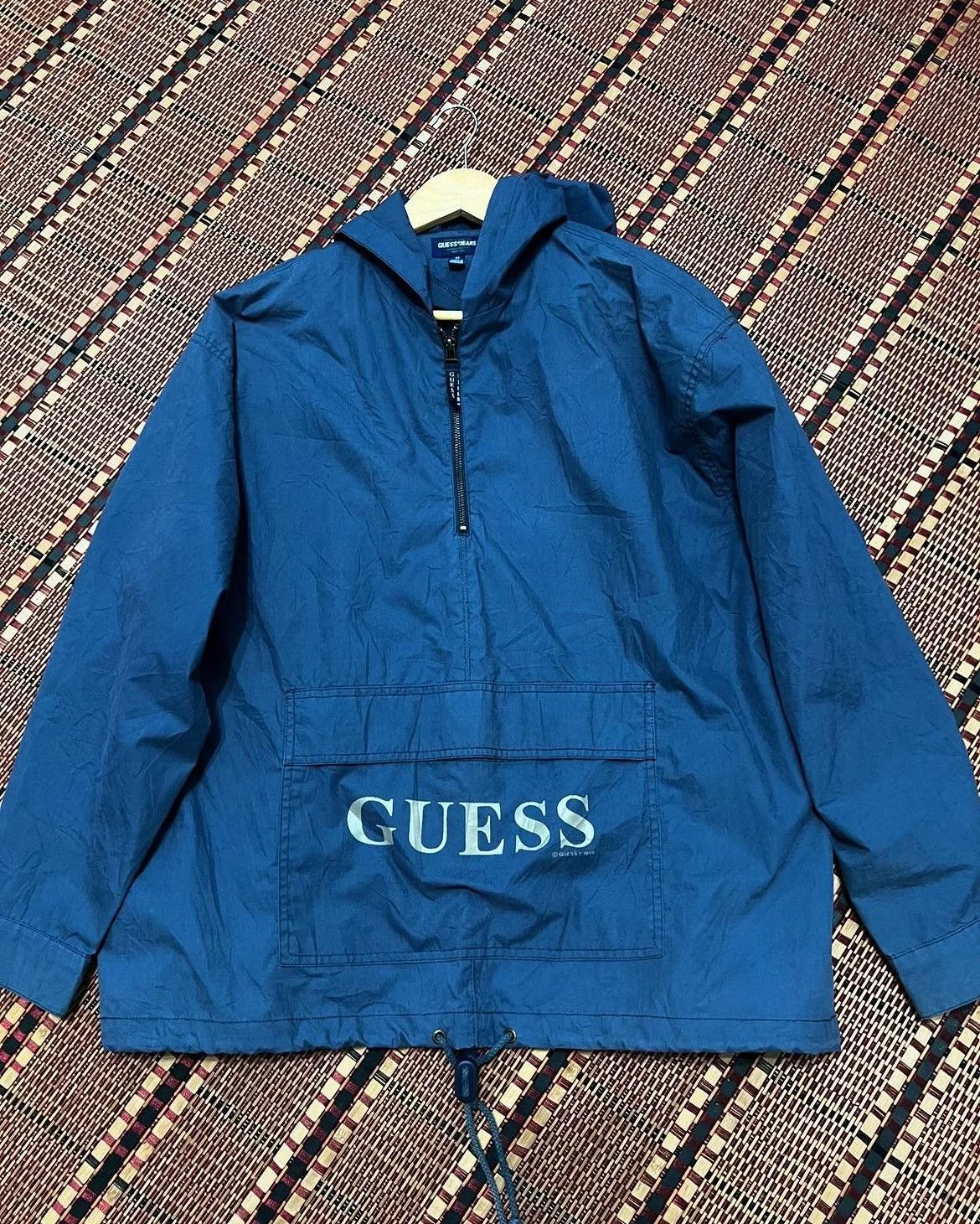 Guess Light Jackets Vintage 1990s Guess Pullover Jacket Blue