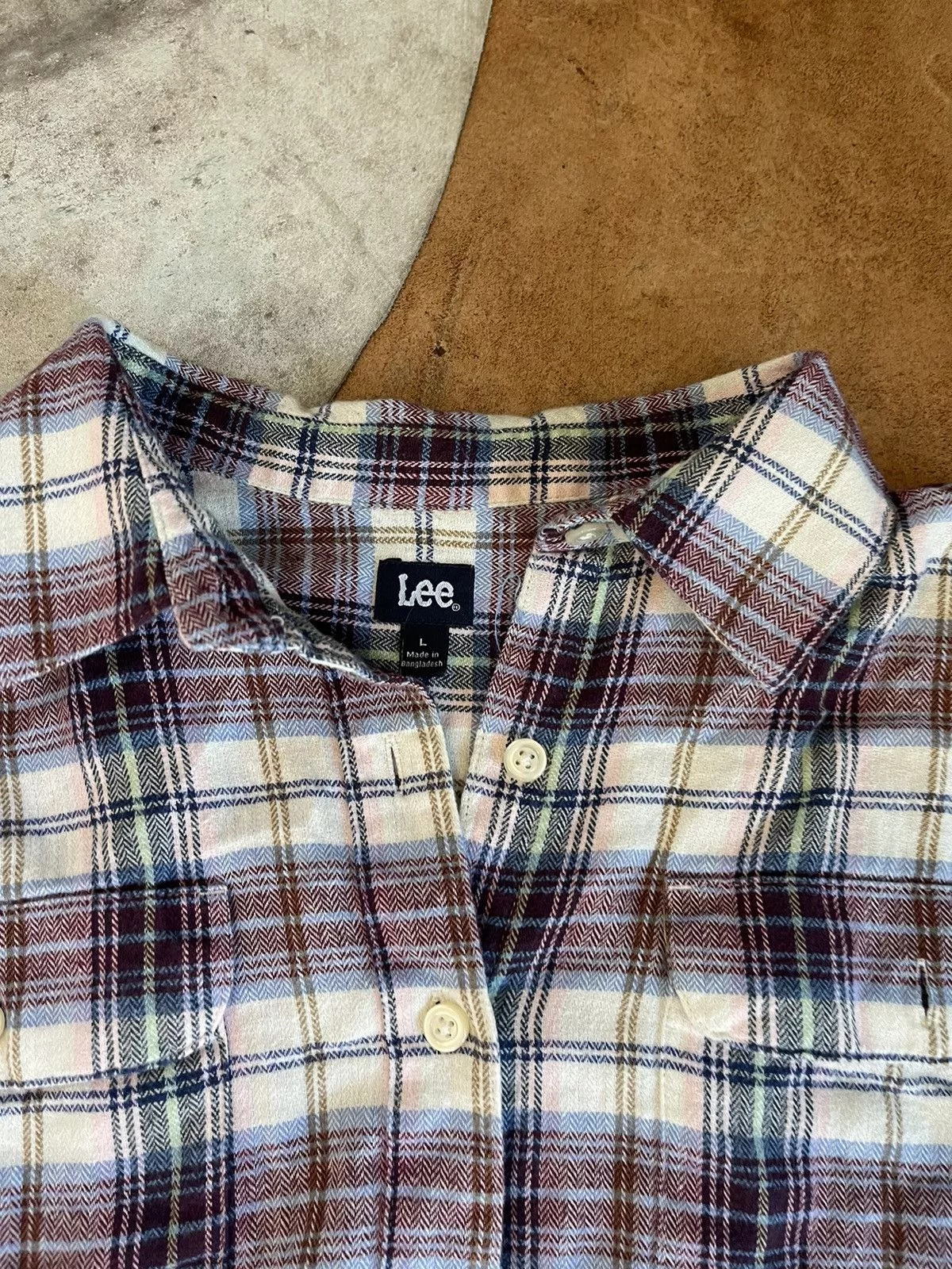 Lee Shirts Button Ups Lee Flannel L White