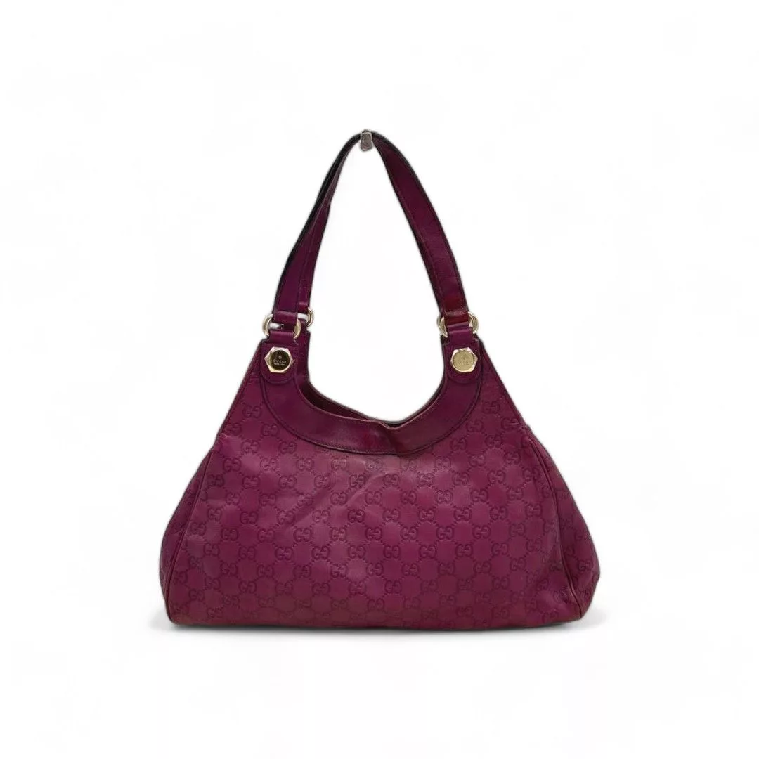 Gucci Handle Bags Gucci - shoulder bag purple bodeaux GG pattern patent Red