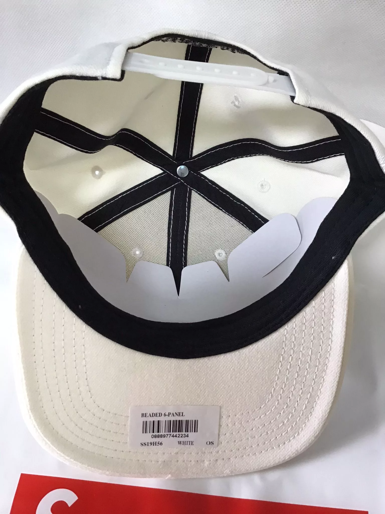 Supreme Hats Supreme Beaded 6 Panel NWT White