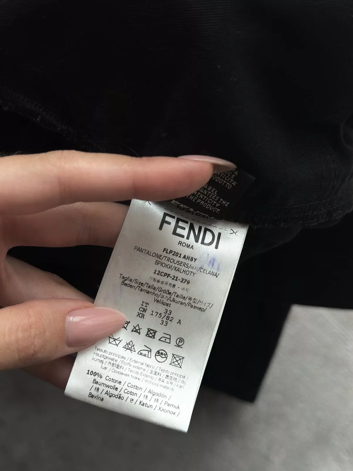 Fendi denim pants Black