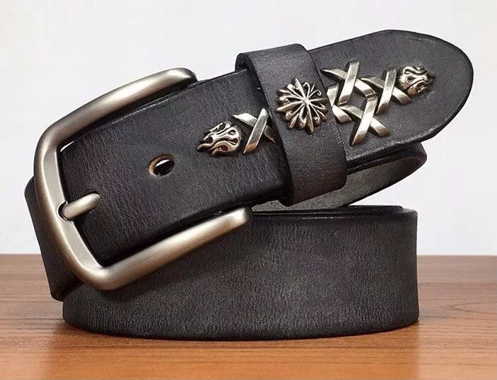 Japanese Brand Belts Japanese Brand × Vintage Retro studded western cowboy leather belt Gray Streetwear