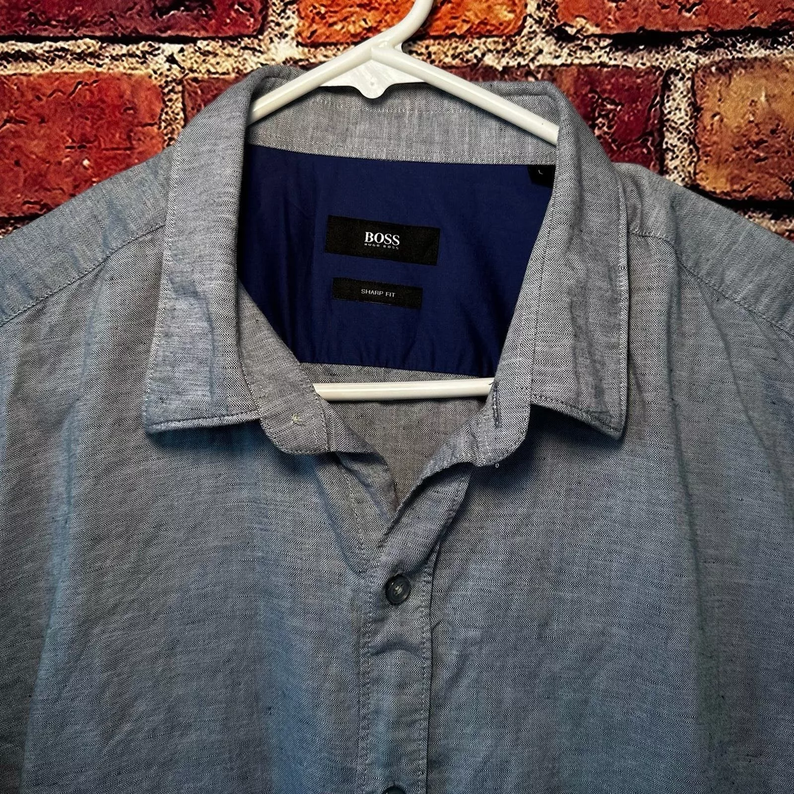 Hugo Boss Shirts Button Ups Hugo boss, short sleeve button down size large Blue