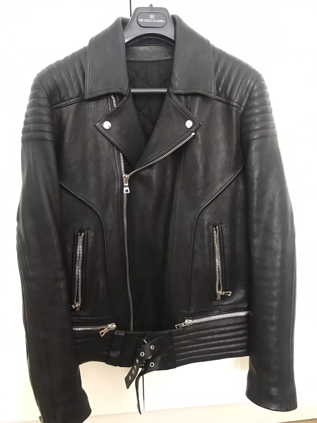 Balmain Leather Jackets Balmain iconic biker leather jacket Black