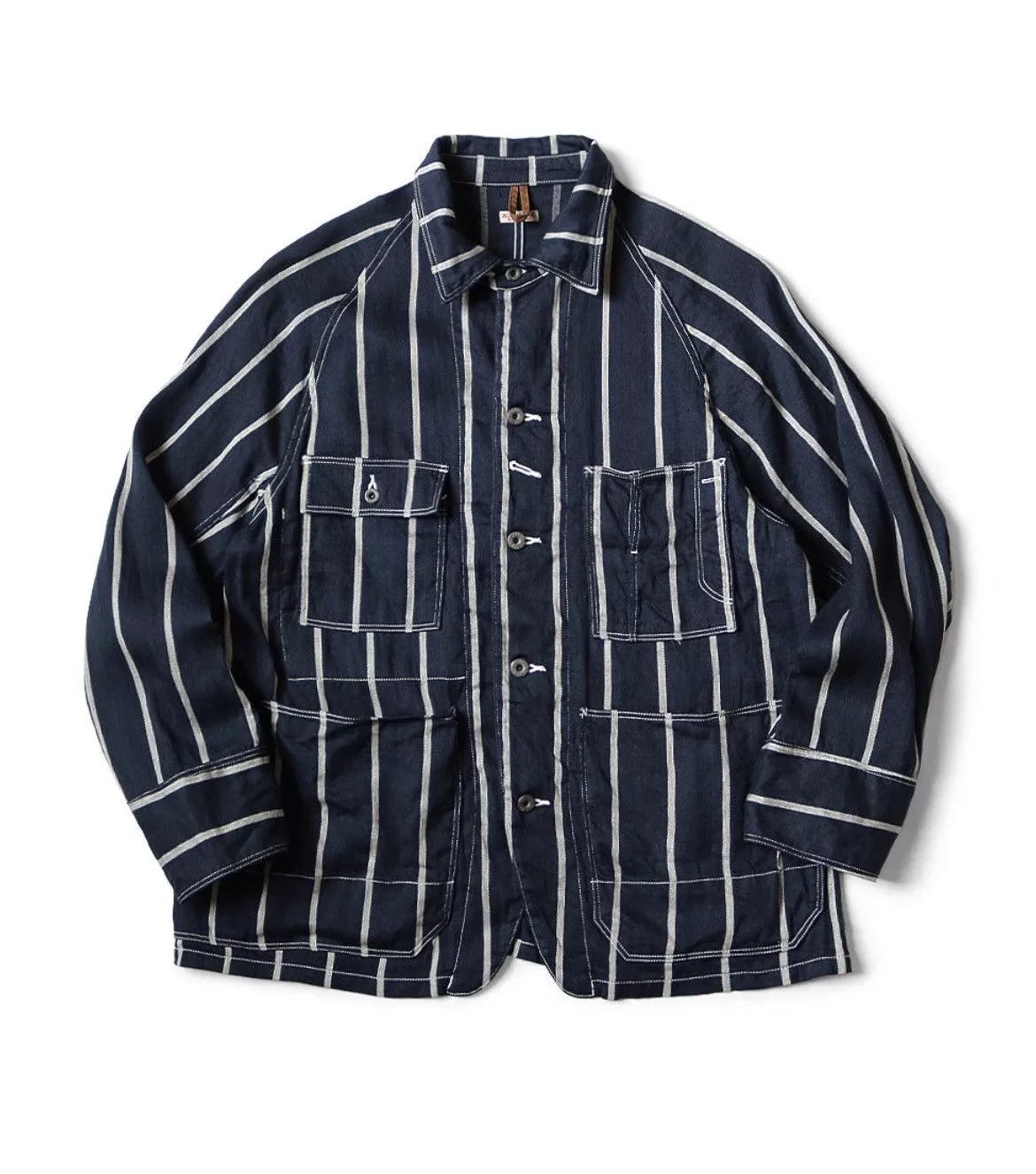 Kapital Light Jackets Kapital Linen Phillies Stripe CACTUS Coverall size 4 Blue