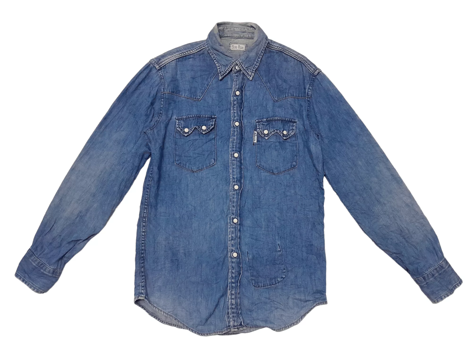 Blue Blue Japan Shirts Button Ups Blue Blue Japan Yoshiyuki Hayashi Indigo Denim Shirt (F311) Purple