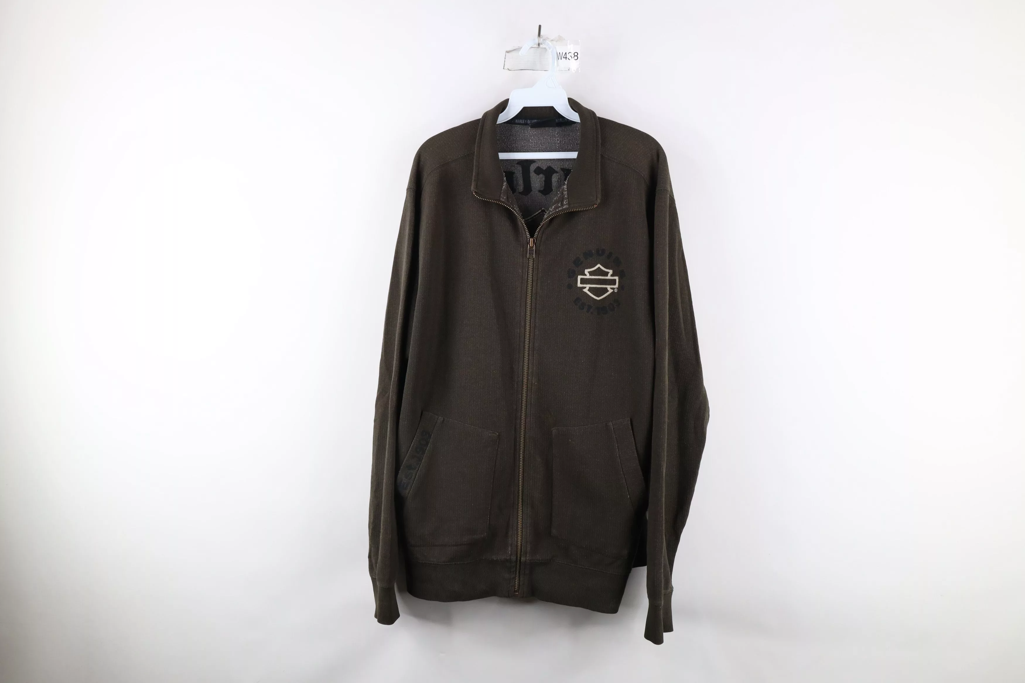 Harley Davidson Light Jackets Harley Davidson × Vintage Vintage Harley Davidson Out Chain Stitch Full Zip Jacket Green