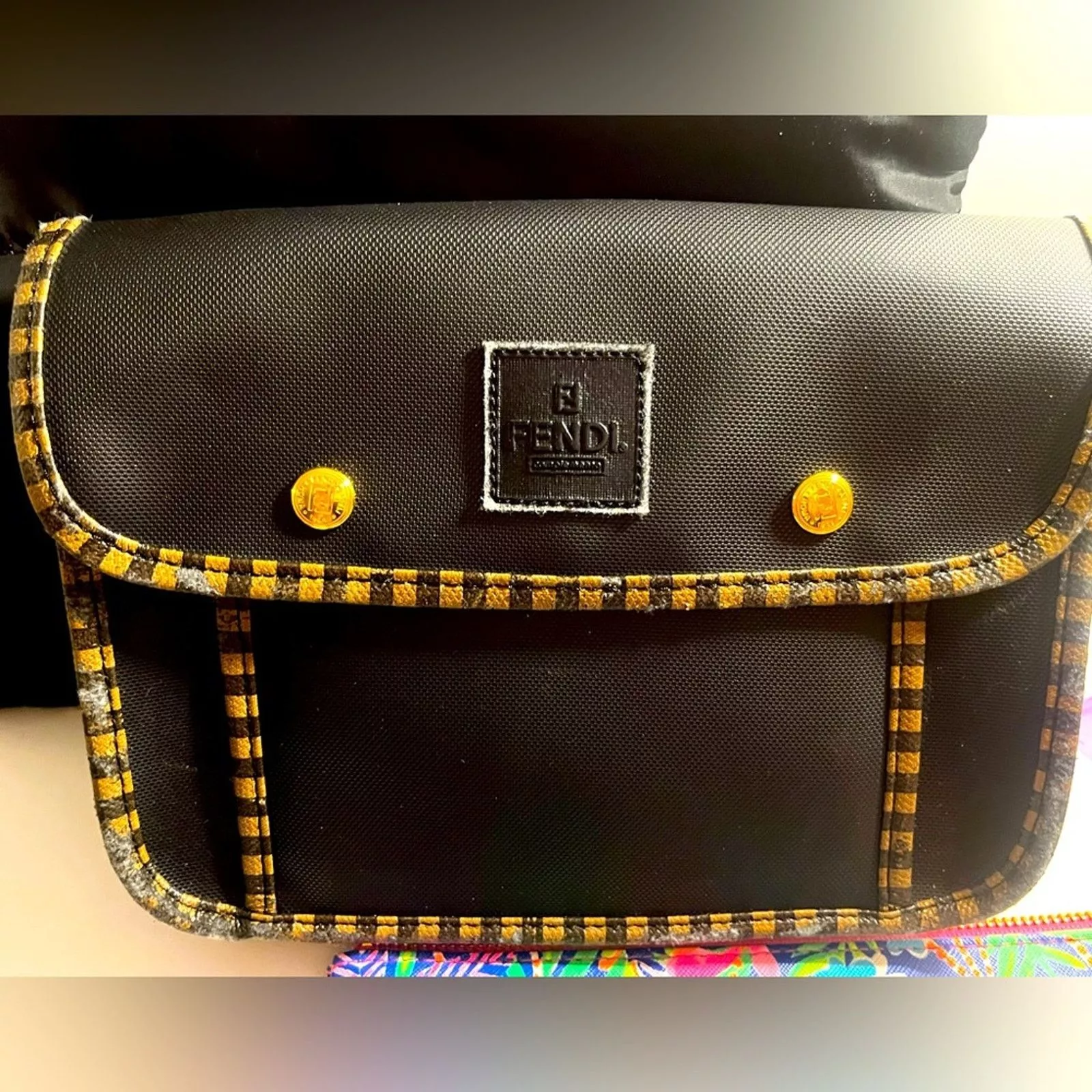 Fendi Clutches Vintage Fendi toiletry/makeup bag, callouts as shown. Brown