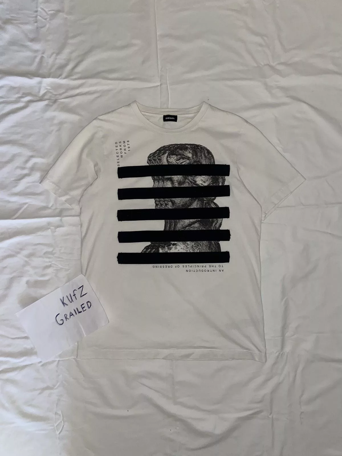 Diesel Short Sleeve T Shirts Diesel × Vintage Rare Diesel white t shirt big logo y2k avant garde Streetwear