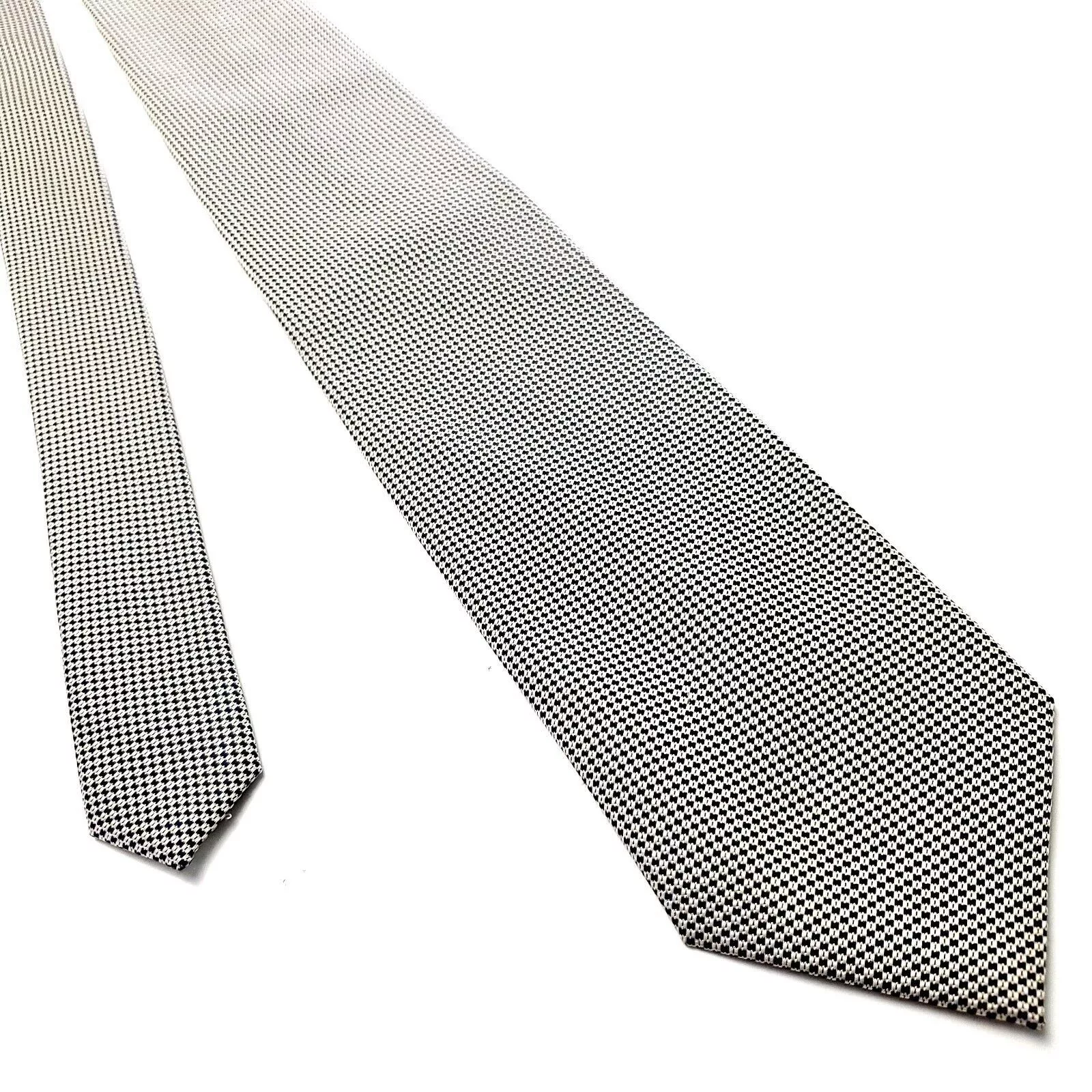 Sarar Ties Pocketsquares Sarar Gray Microfiber Tie Woven Micro Check