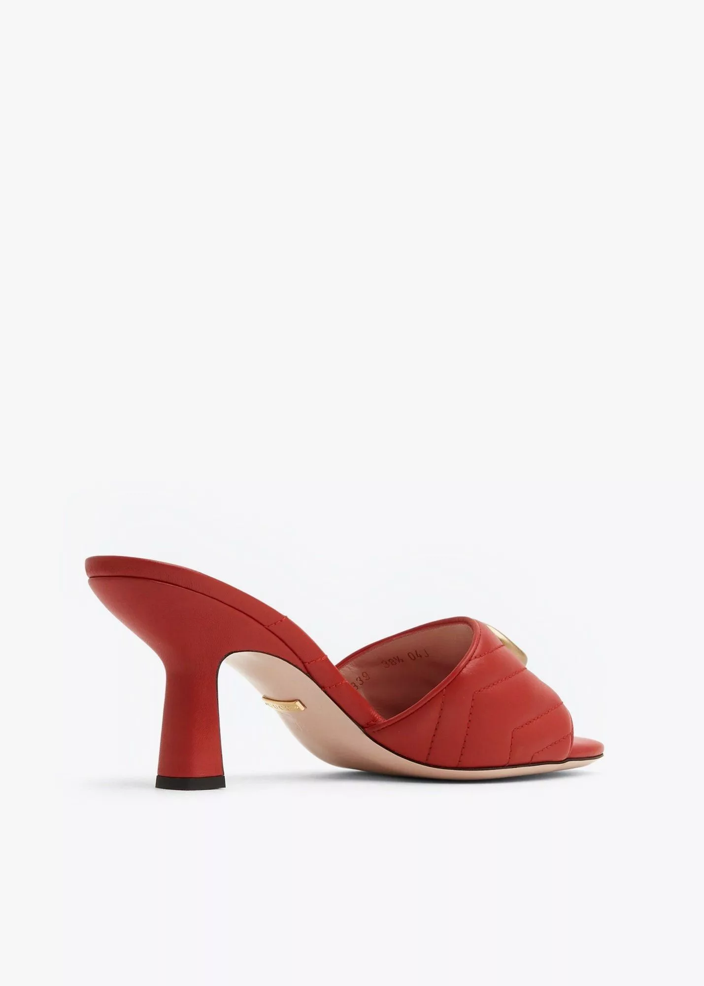 Gucci Miscellaneous Gucci Double G Leather Slide Sandals SIZE 37.5 Red
