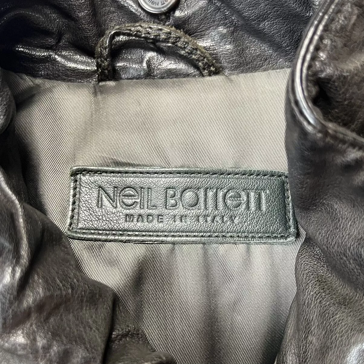 Neil Barrett Leather Jackets Neil Barrett Padded Buffalo Leather Jacket XS Blac Brown