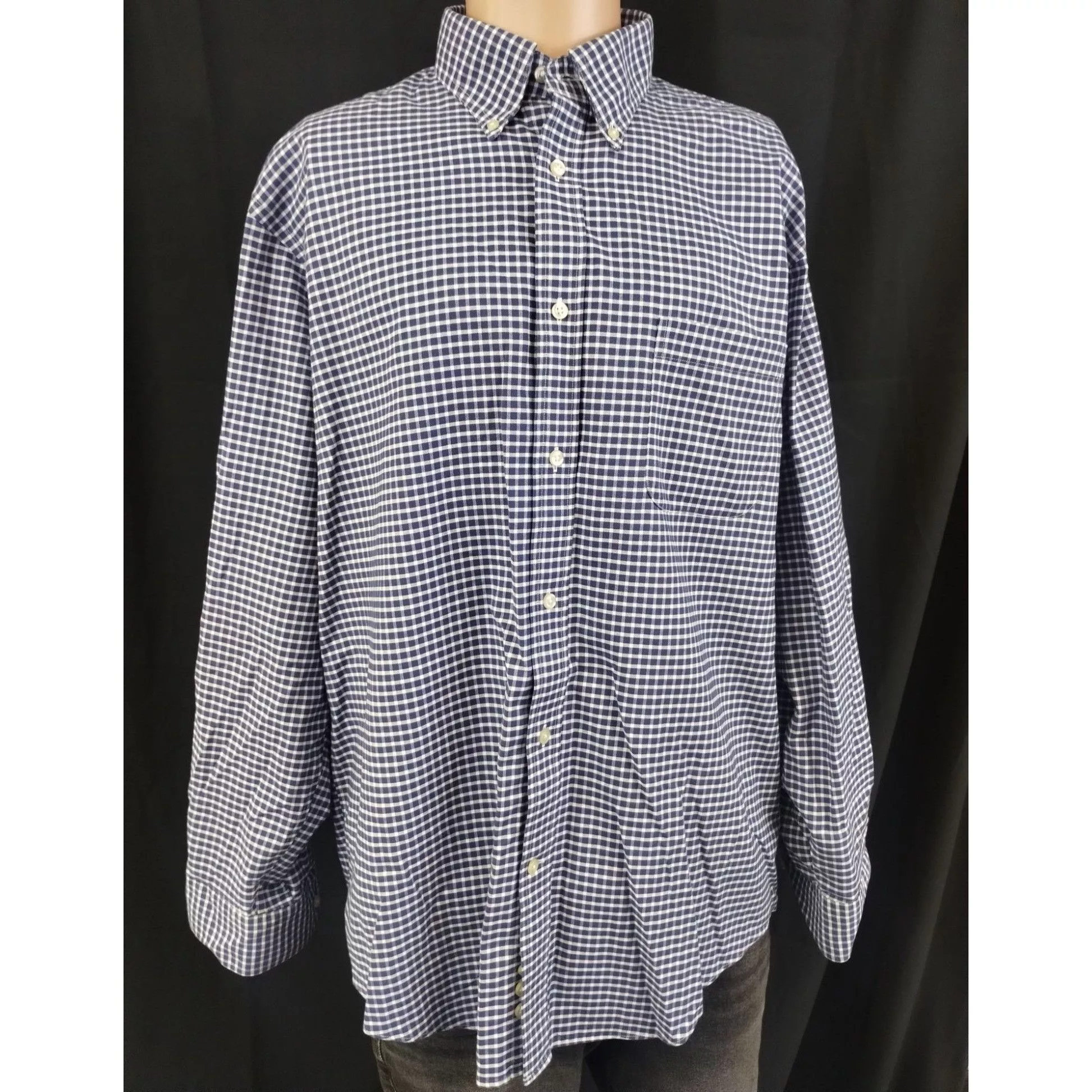 Other Shirts Button Ups Other Lands' End Men's Blue/White Shirt/Button up/Long sleeve 16.5 Multi