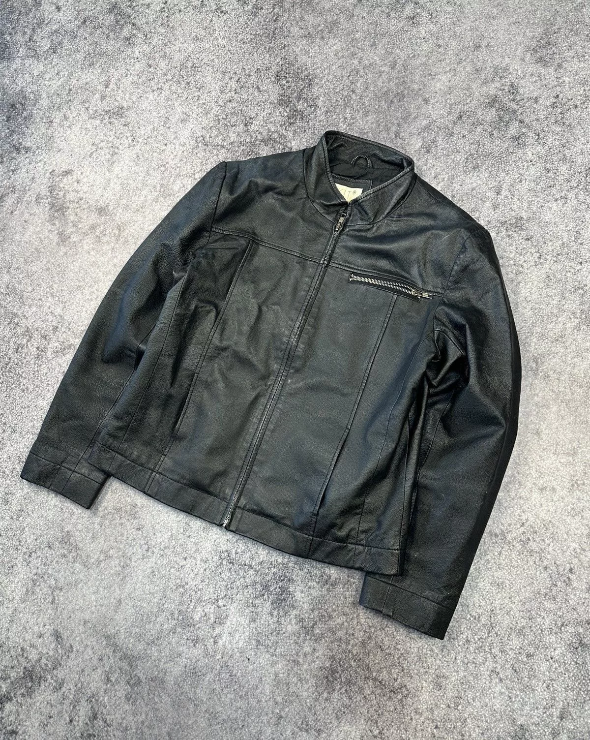 Vintage Leather Jackets Y2K Vintage Leather Jacket Streetwear Style Casual Rare USA Black