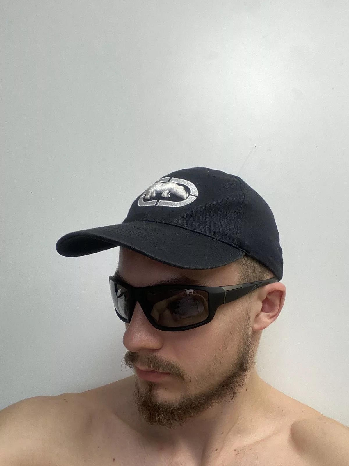 Ecko Unltd. Hats Ecko Unltd. × Vintage Vintage Ecko Unltd. Marc Ecko Big Logo FlexFit Cap Hat Rap Black Streetwear