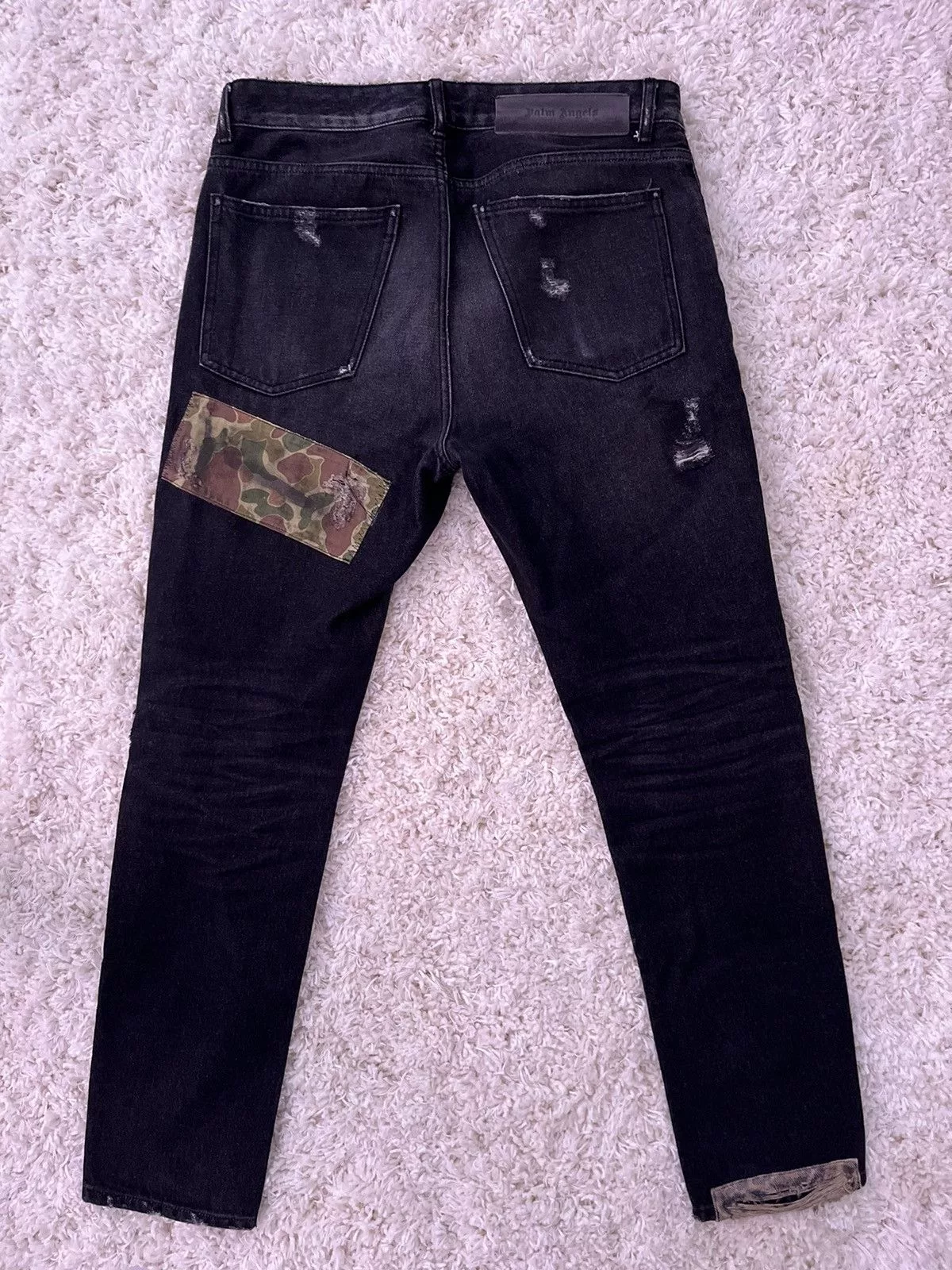Palm Angels Denim Palm Angels Patchwork Jeans Black