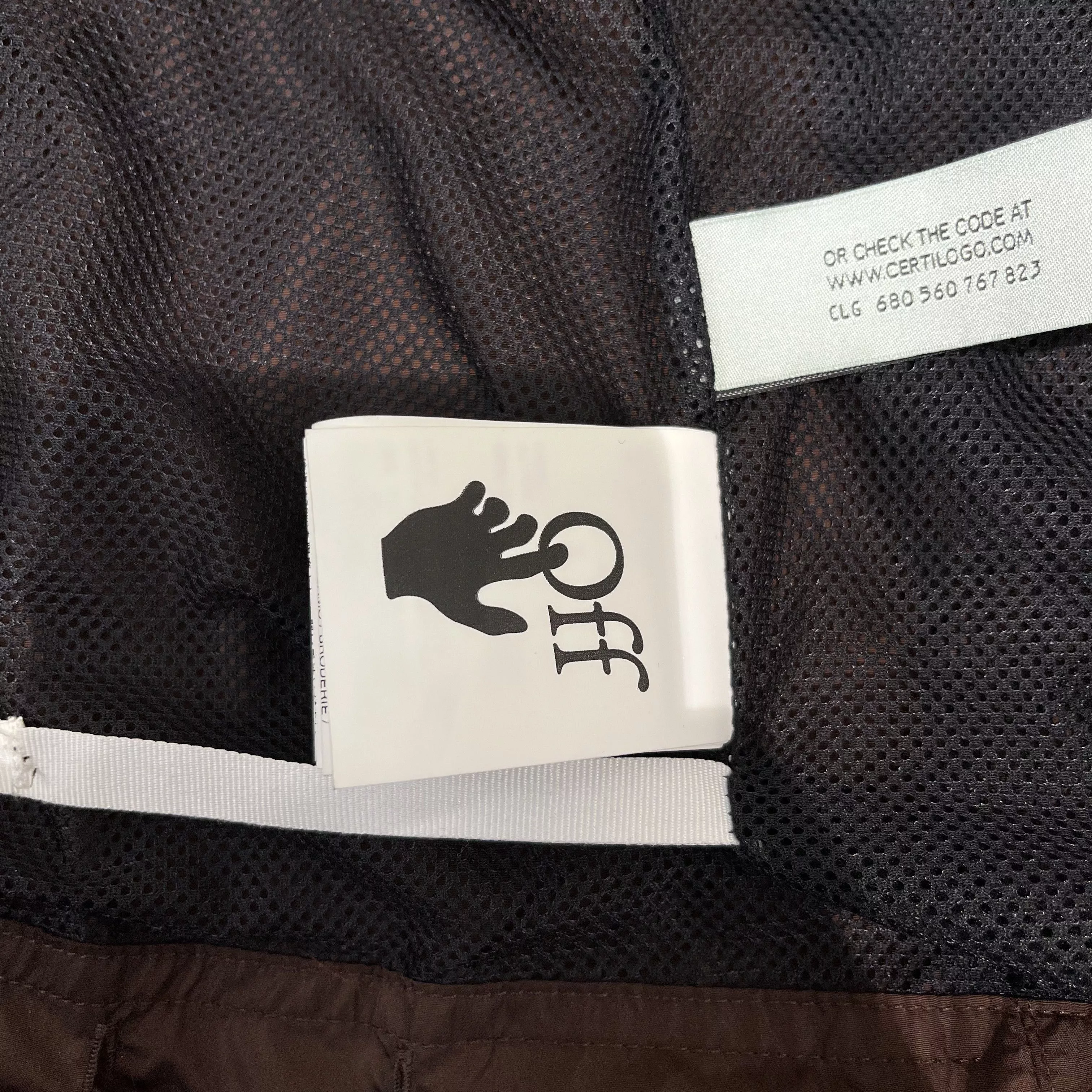 Off-White Light Jackets Off-White Off White Zip Up Funnel Jacket Brown/Red