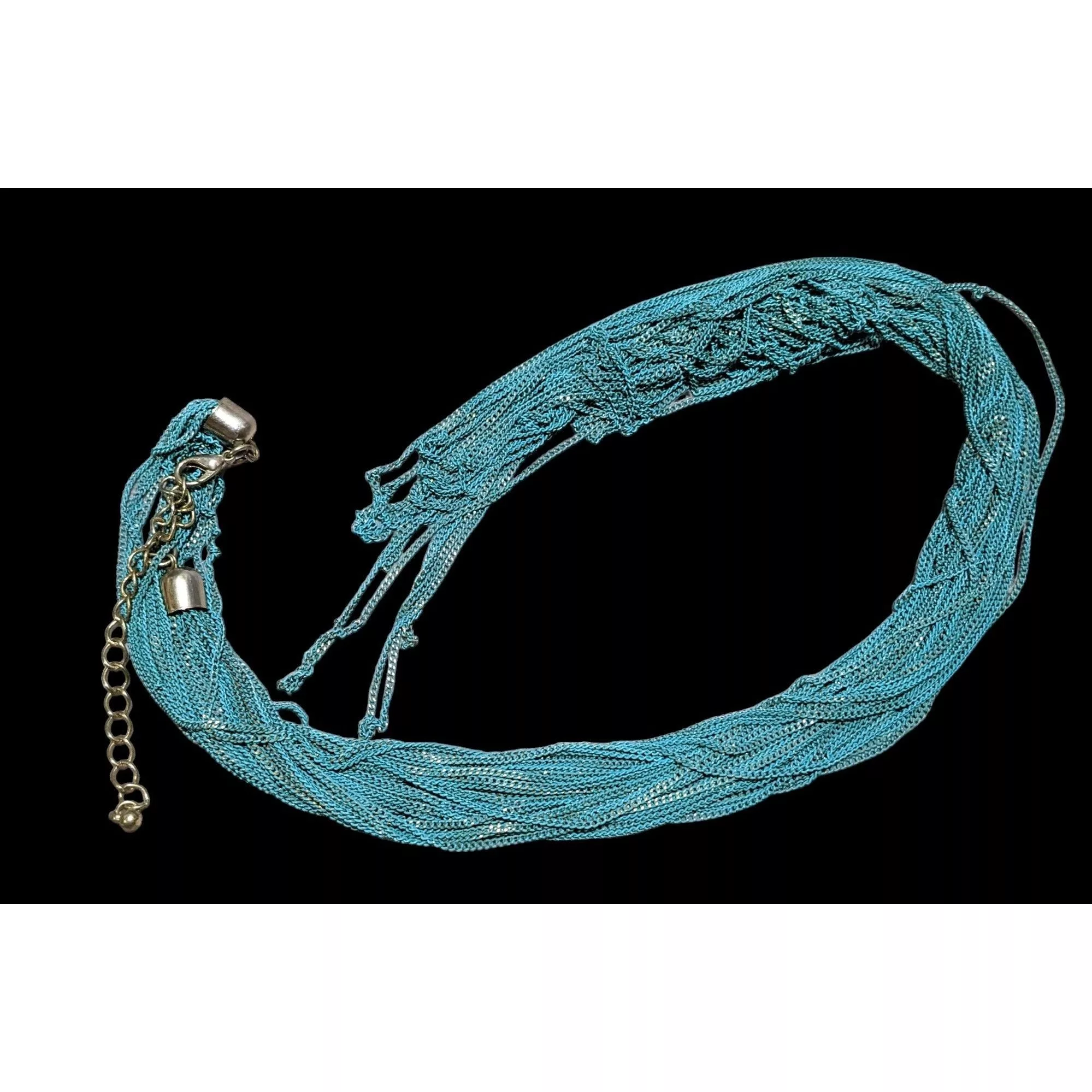 Other Necklaces Other Abstract Blue Multilayer Chain Necklace