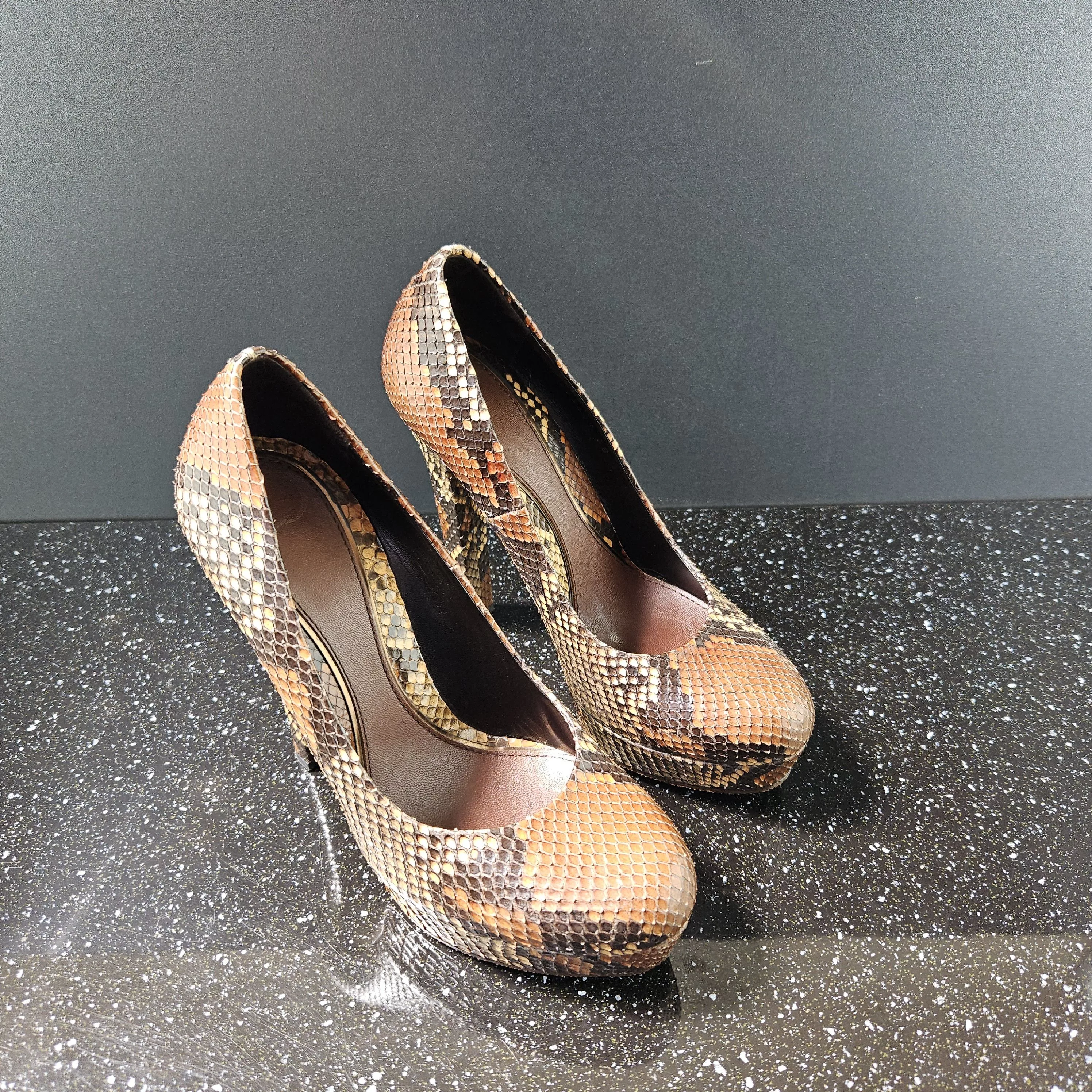 Gucci Heels Gucci Python Heels Sz 38 Gray