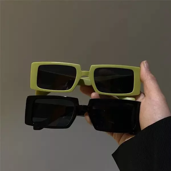 Designer Sunglasses Designer × Vintage Retro square sunglasses Black Streetwear
