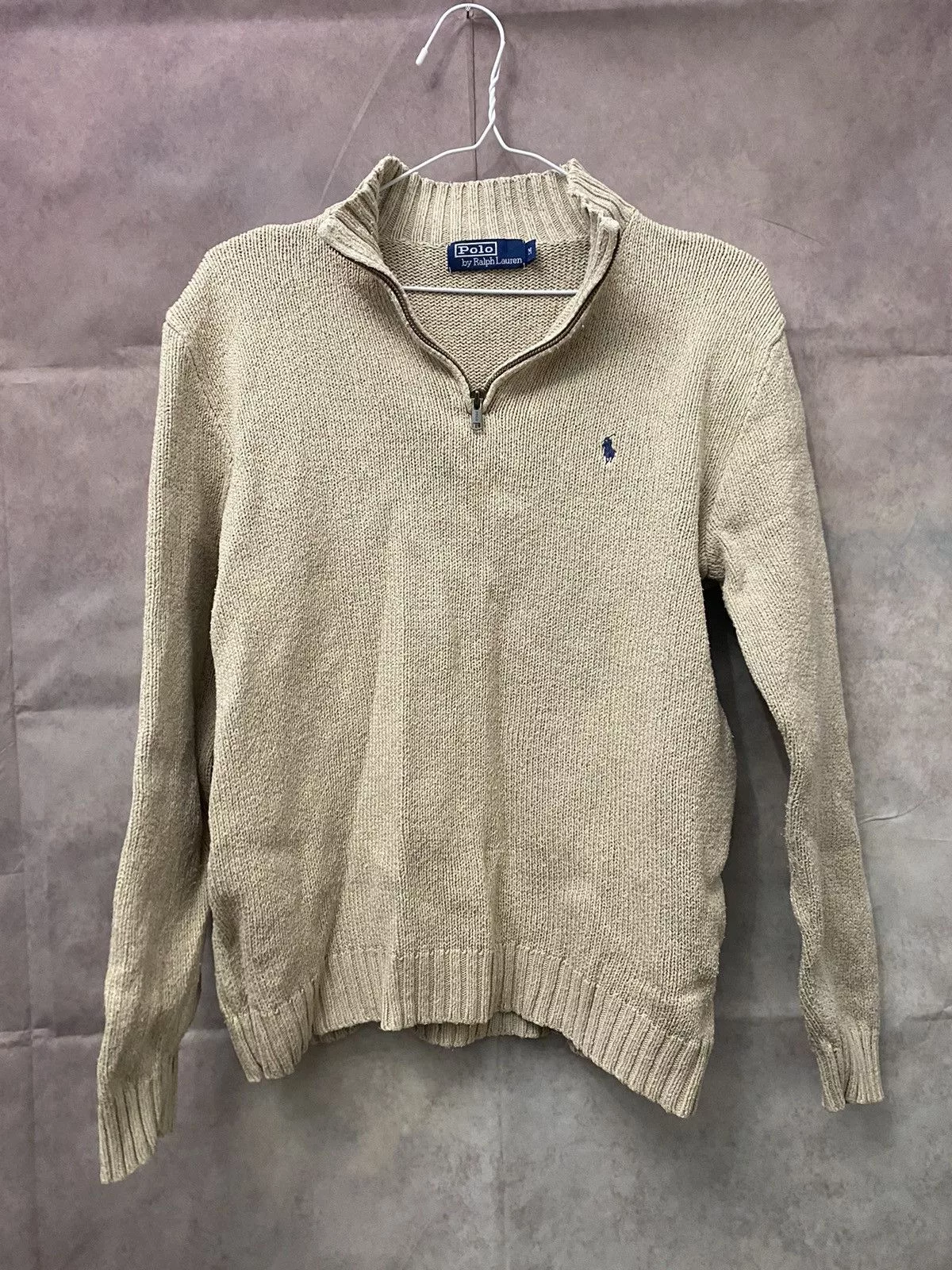 Designer Sweaters Knitwear Designer × Polo Ralph Lauren Polo Ralph Lauren 1/4 zip White Luxury