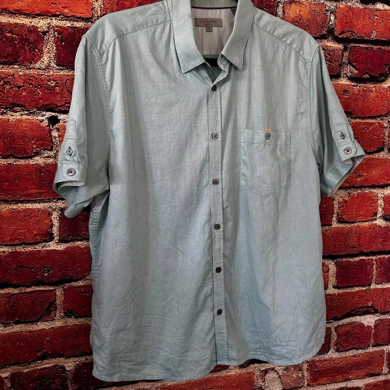 Ted Baker Shirts Button Ups Mens ted baker, short sleeve button down size 5 Beige