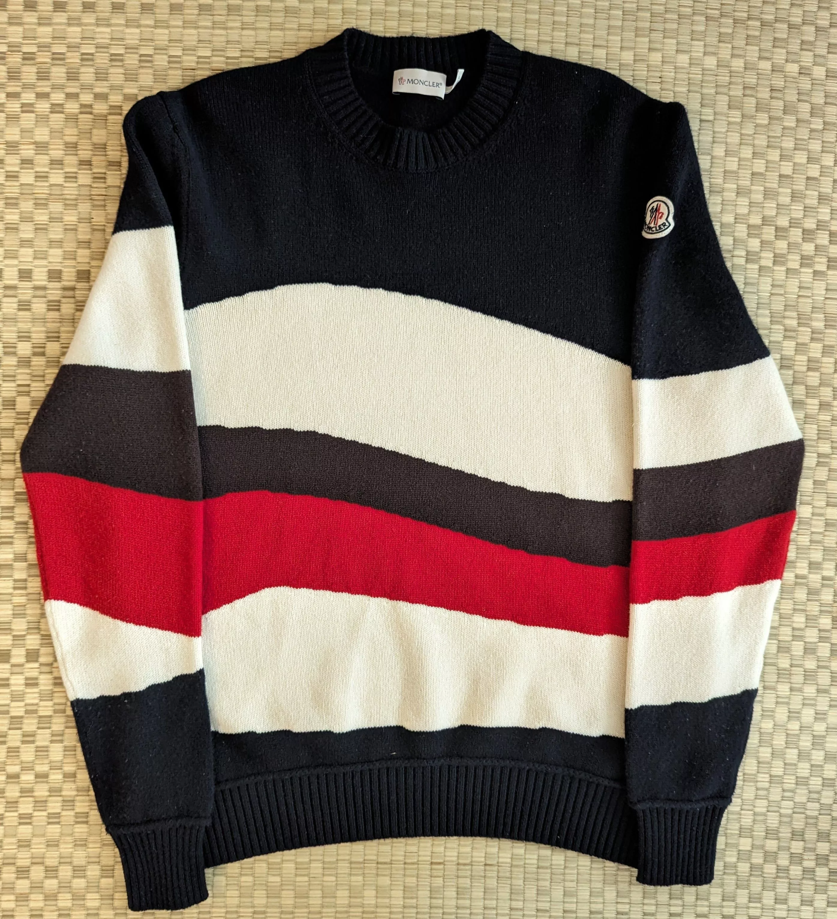 Moncler Sweaters Knitwear Moncler Wool Cashmere Striped Sweater Made in Romania Multi
