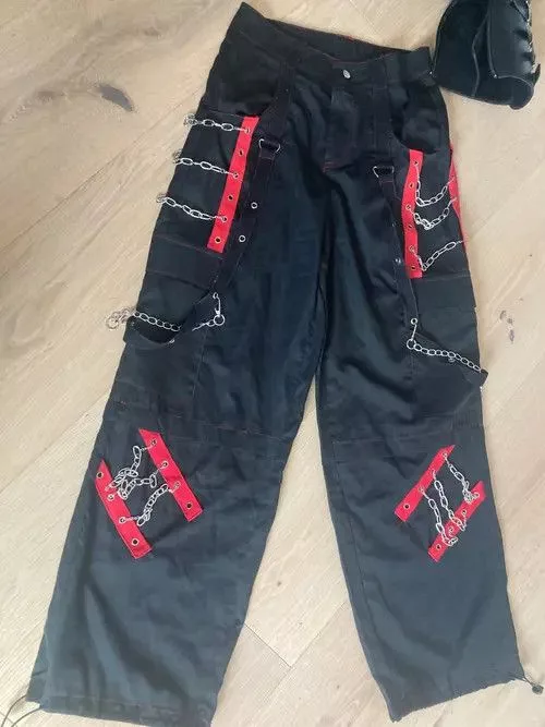 Jean Casual Pants Jean Gothic Cargo Pants Black Avant-Garde